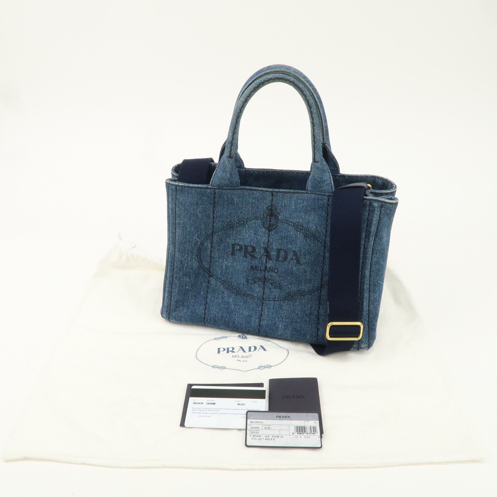 PRADA Canapa Mini Canvas 2Way Bag Black 1BG439