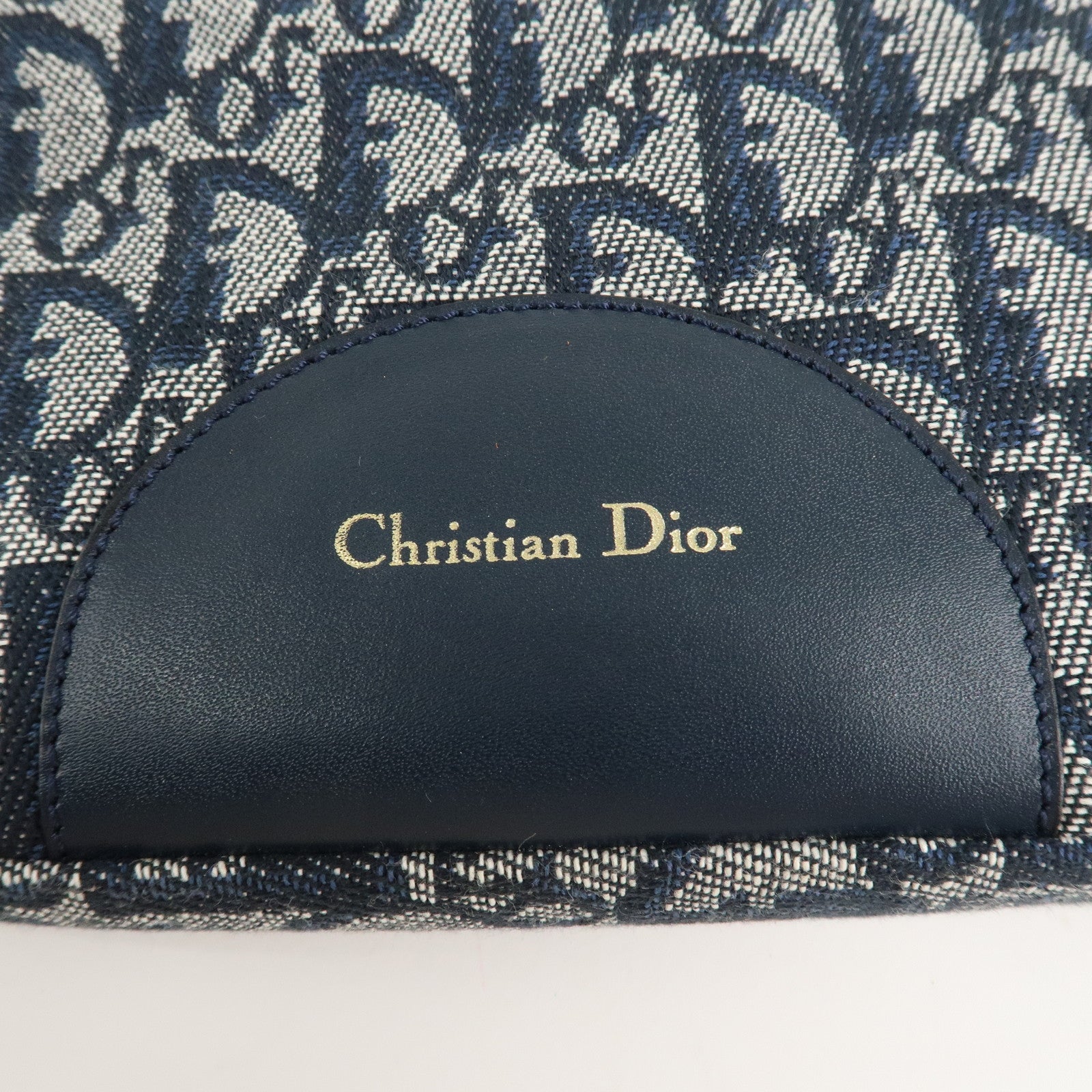 Christian Dior Trotter Maris Pearl Canvas Leather Bag Navy Used