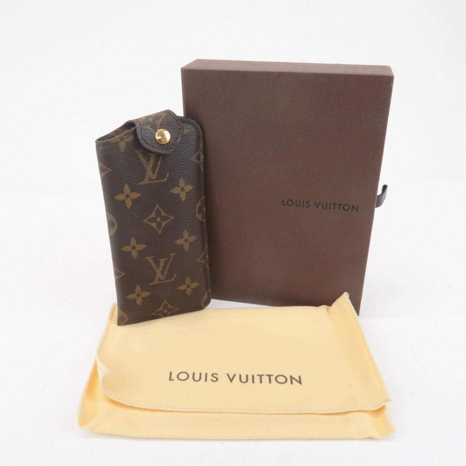 Louis Vuitton Monogram etui a lunettes PM Glasses Case M66545 Used