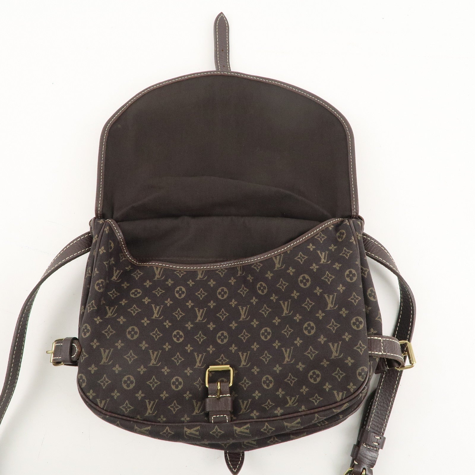 Louis Vuitton Monogram Mini Lin Saumur 30 Ebene Brown M95227