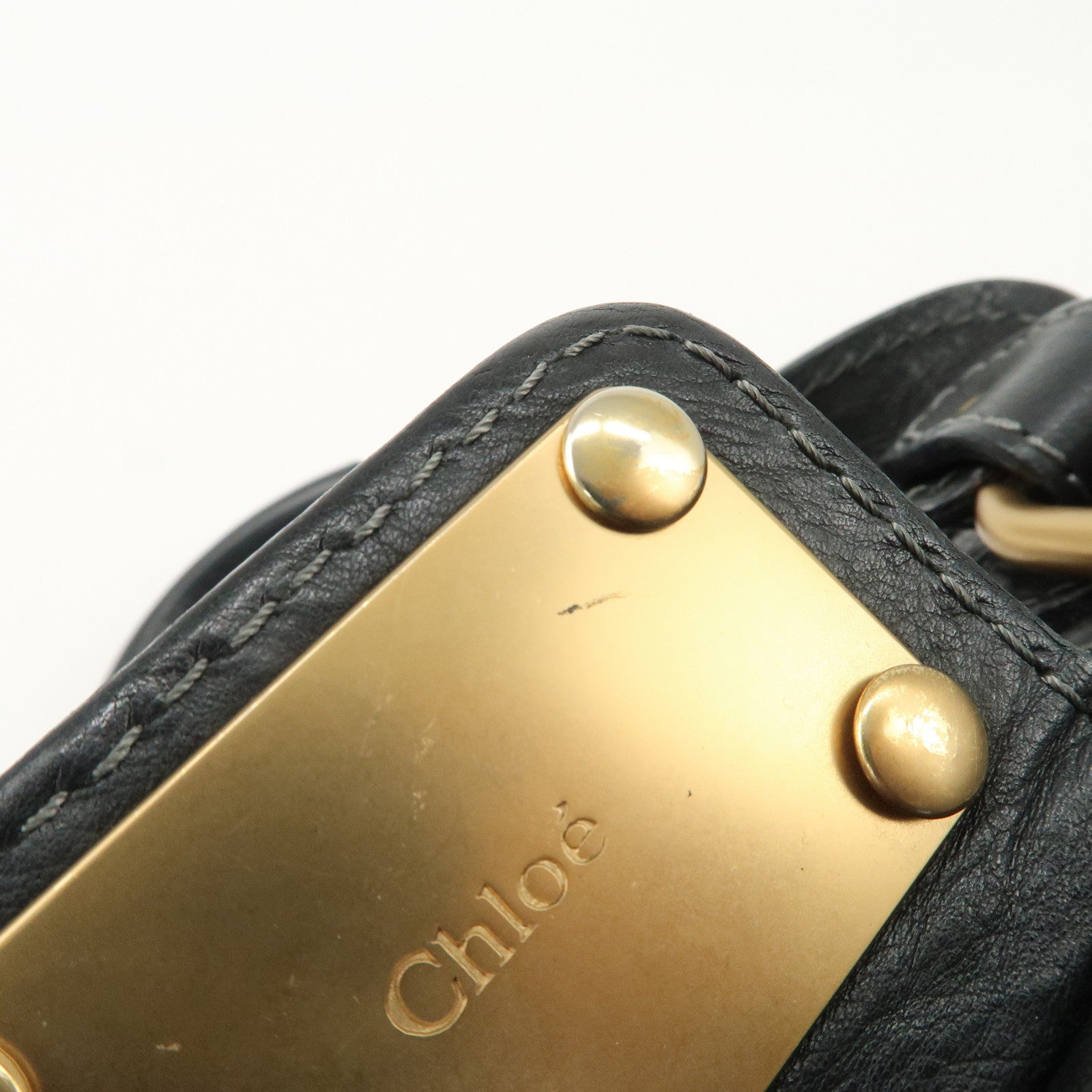 Chloe Paddington Leather Shoulder Bag Hand Bag Black