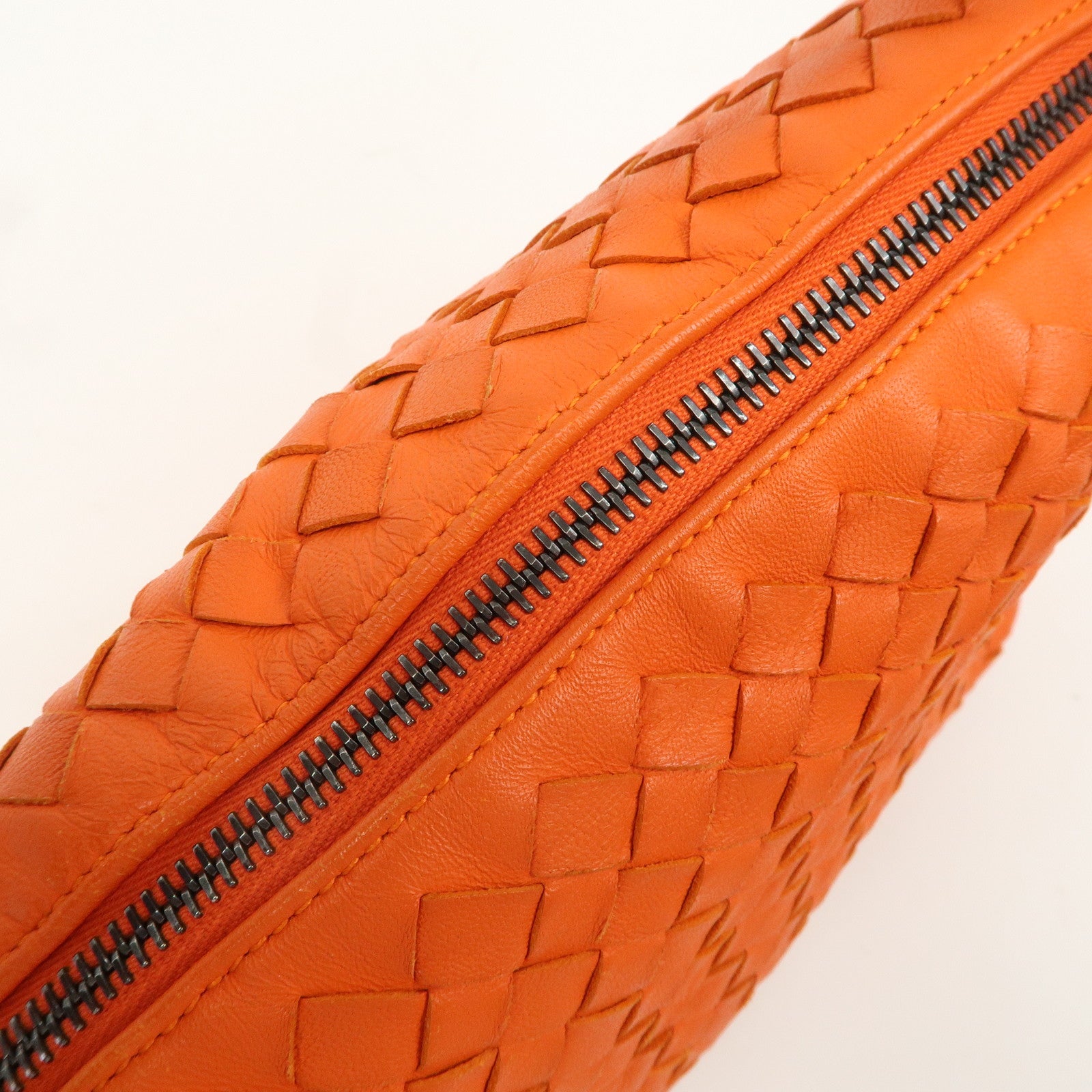 BOTTEGA VENETA Intrecciato Leather Shoulder Bag Orange 239988