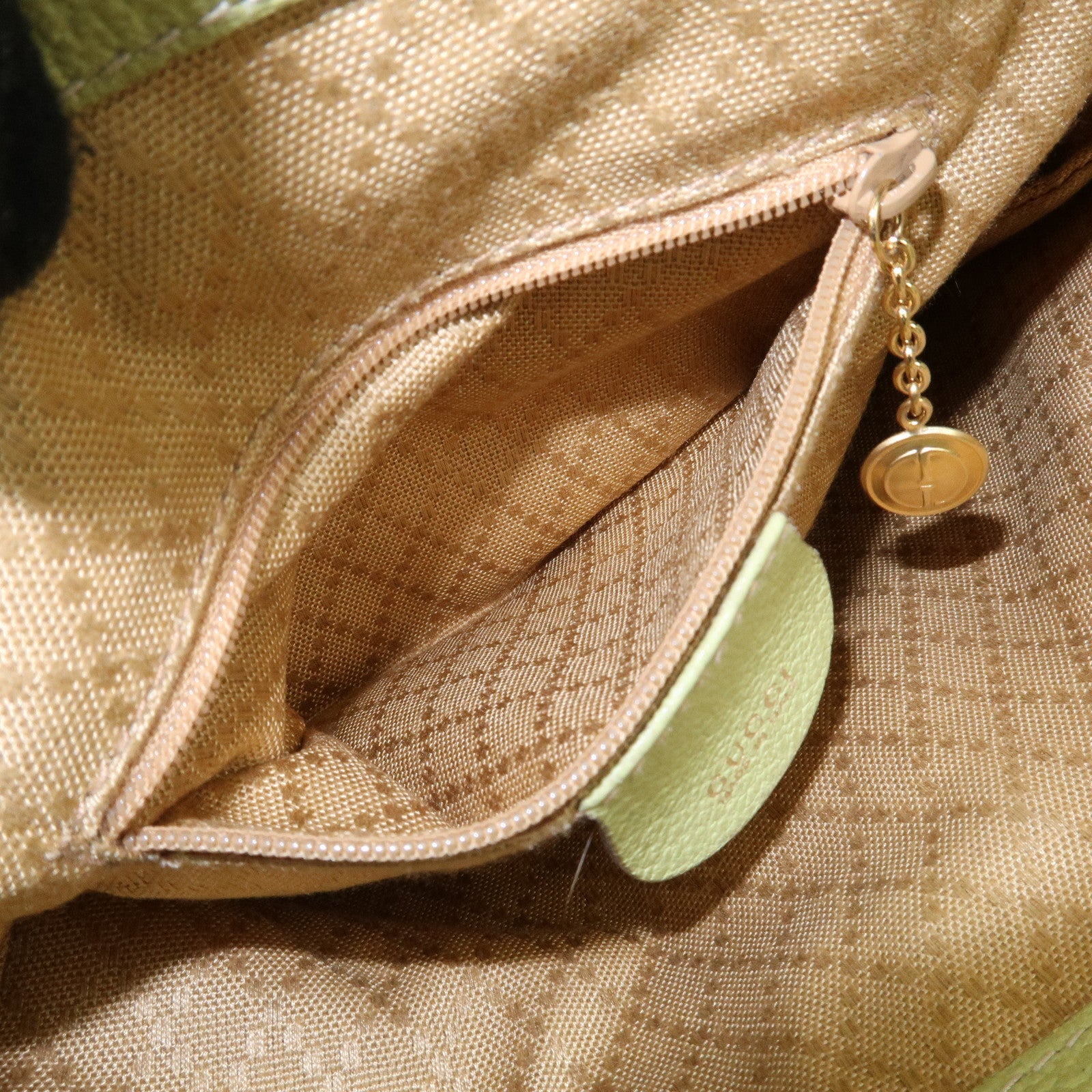 GUCCI Bamboo Suede Leather Backpack Light Green 003.1956.0030