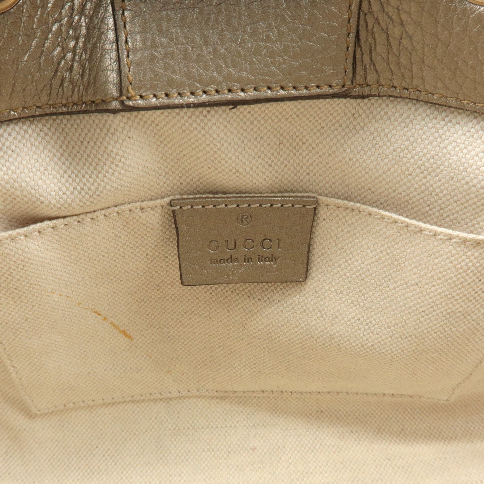 GUCCI Bamboo Leather Mini Shopper 2Way Bag Bronze 368823