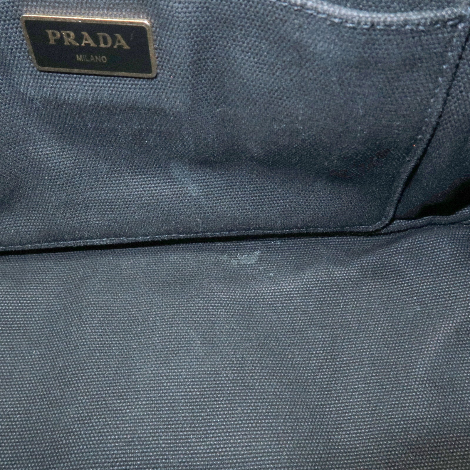 PRADA Canapa Mini Canvas 2Way Bag Hand Bag Black B2439G