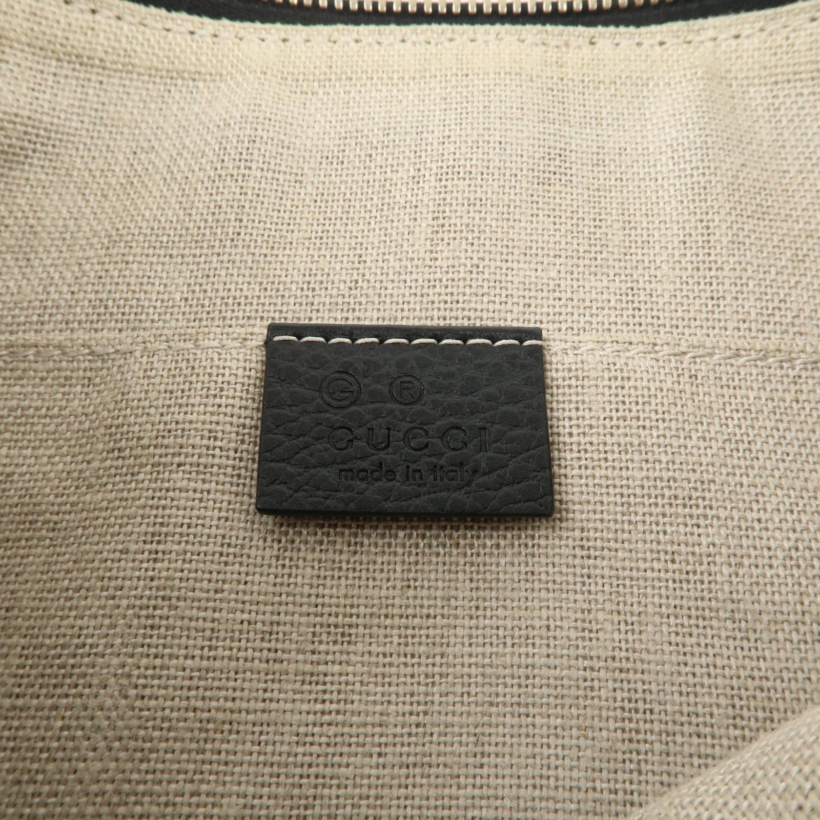 GUCCI Bamboo Leather Clutch Bag Black 449653