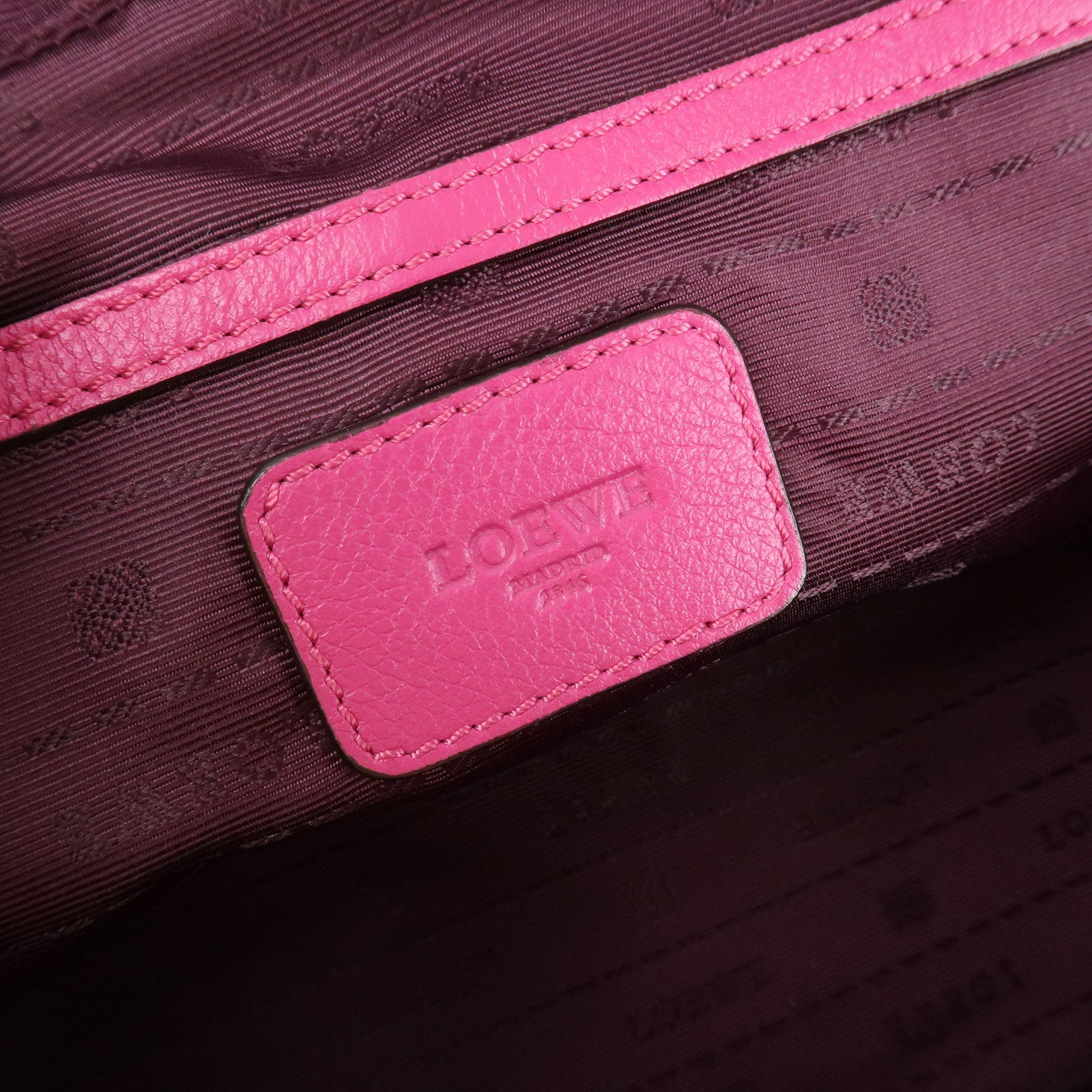 LOEWE Leather Herritage Mini Boston Bag Hand Bag Pink