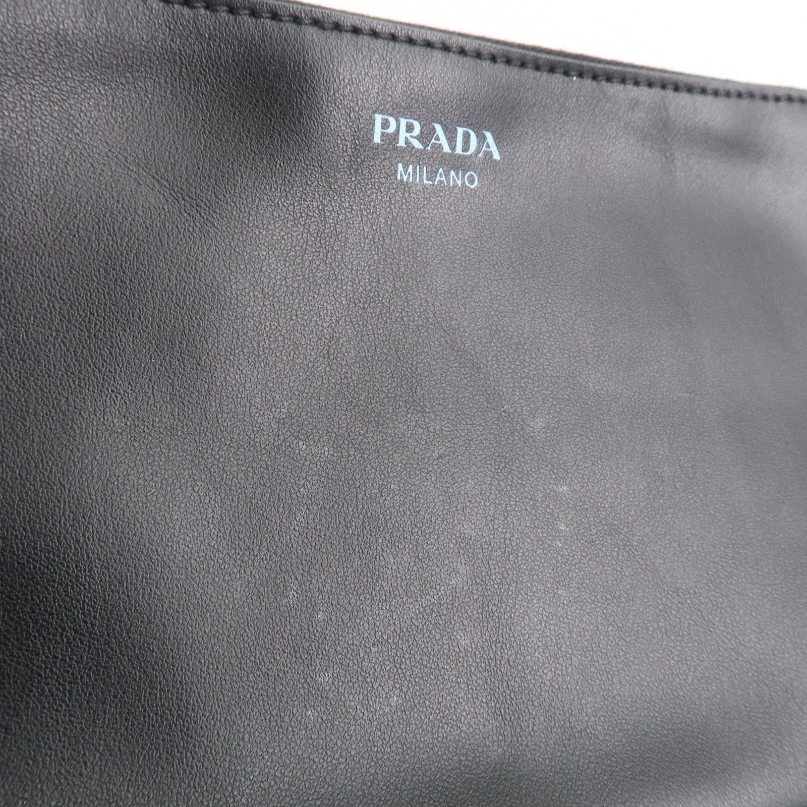 PRADA Leather 2Way Bag Hand Bag Shoulder Bag Black