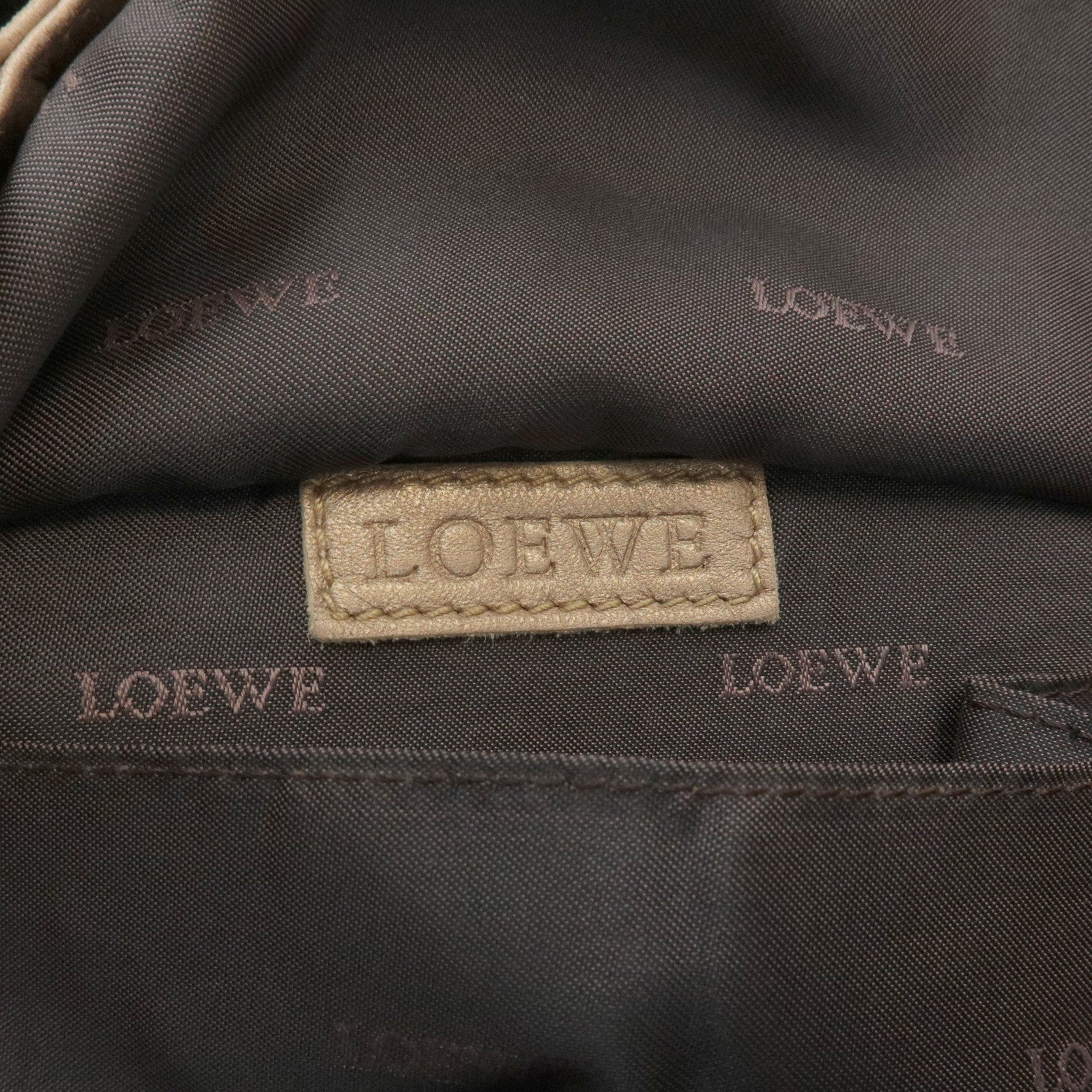 LOEWE Anagram Leather Nappa Aire Shoulder Bag Gold