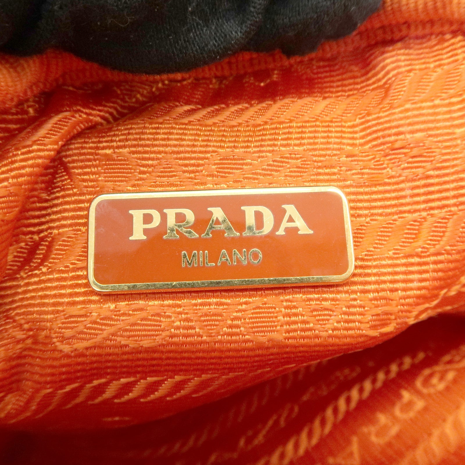 PRADA Nylon Leather Shoulder Bag Crossbody Bag Orange