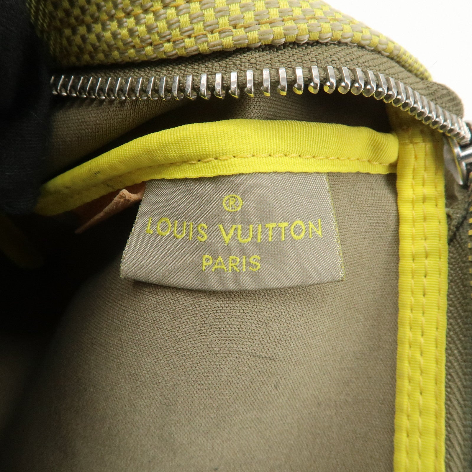 Louis Vuitton Damier Jean Volunteer Pouch Lime Yellow Used