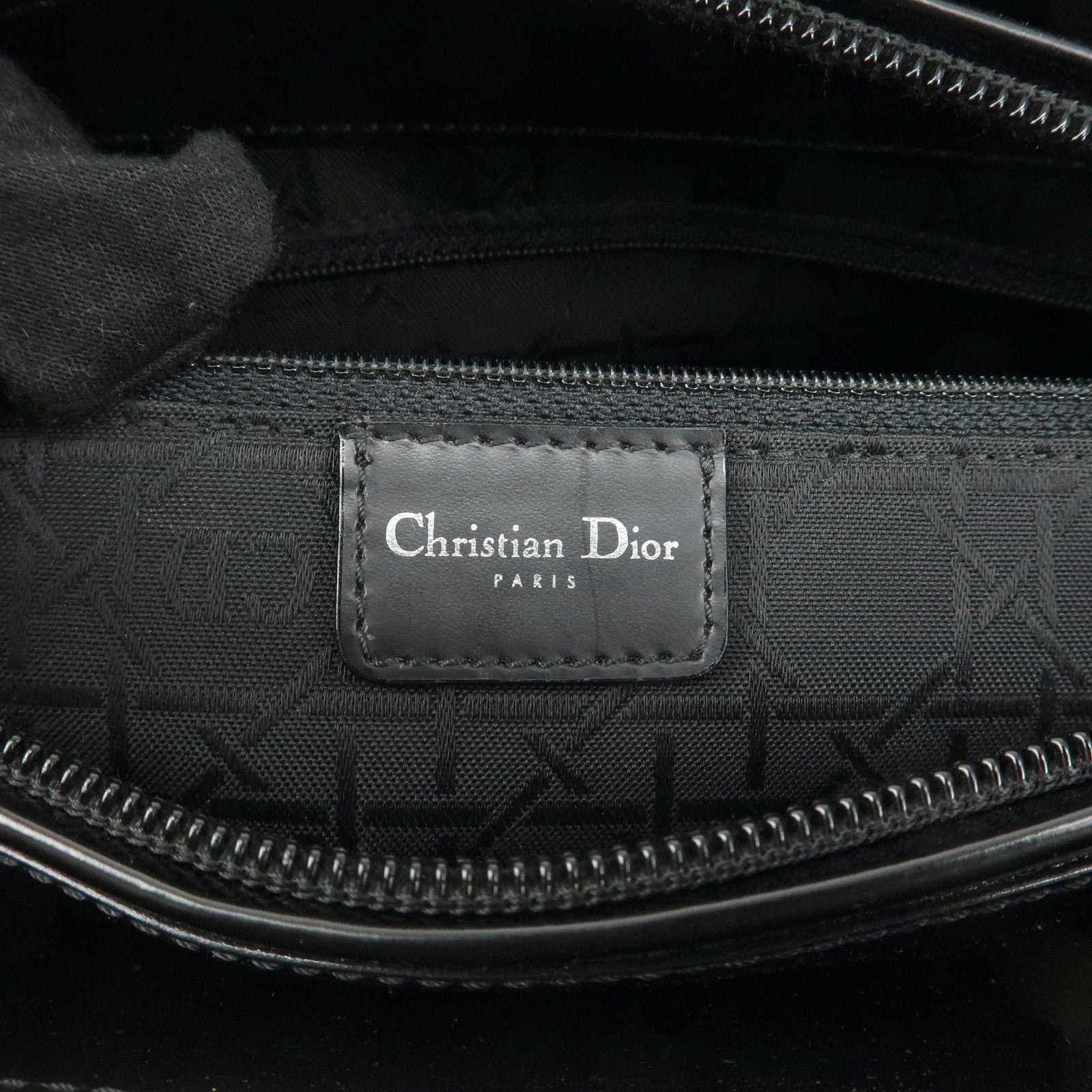 Christian Dior Maris Pearl Leather 2way Bag Hand Bag Black