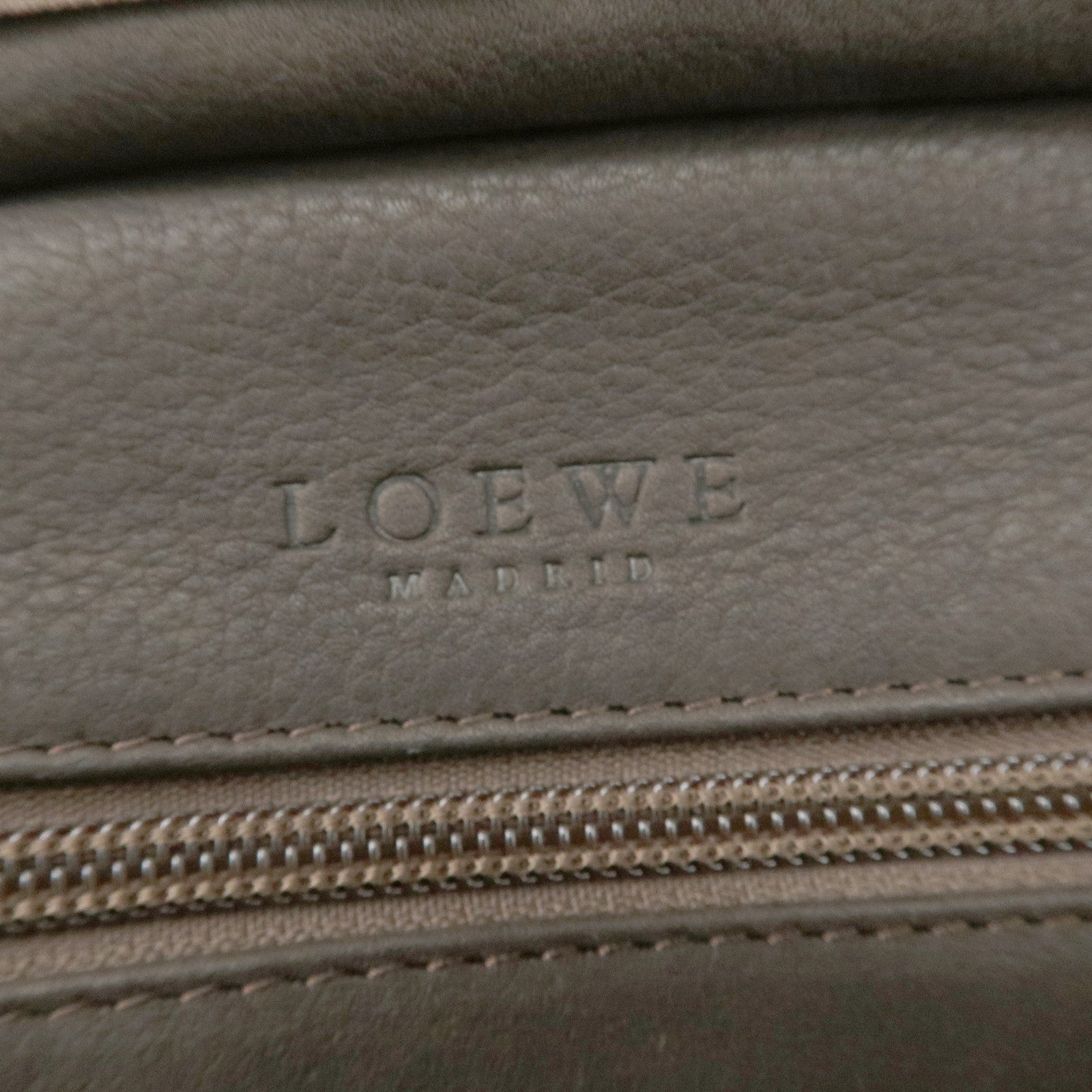 LOEWE Anagram Suede Leather Amazona27 Hand Bag Dark Brown Used