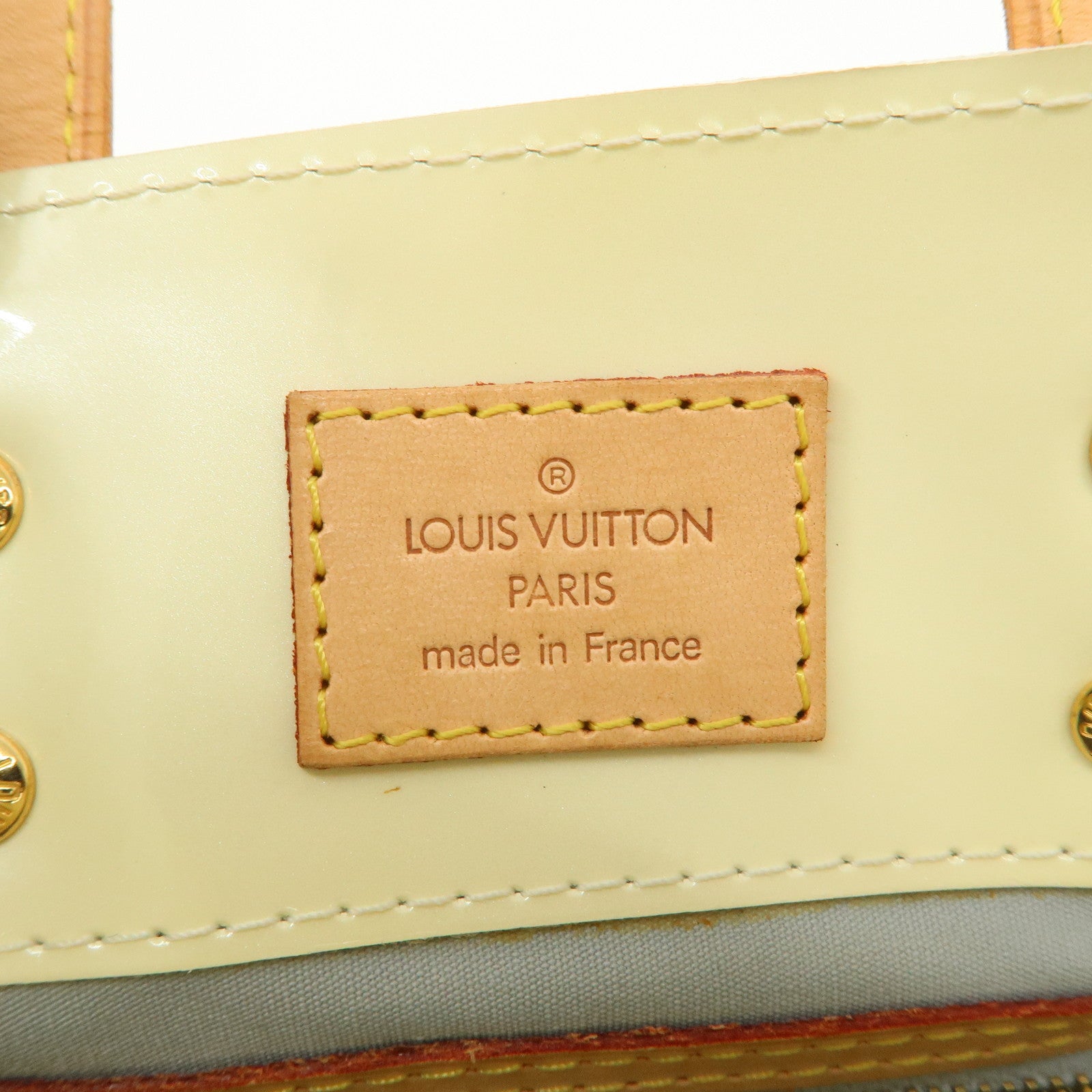 Louis Vuitton Monogram Vernis Lead PM Hand Bag Perle M91336