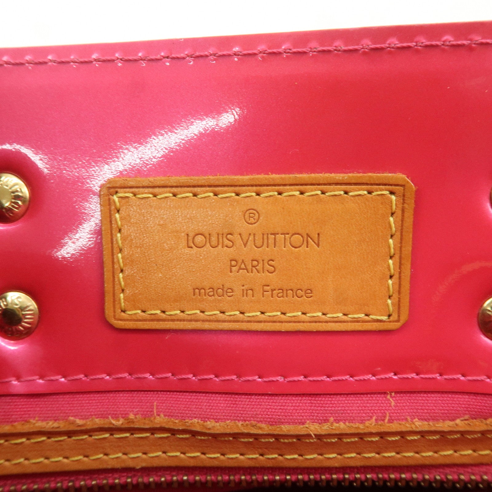 Louis Vuitton Monogram Vernis Lead PM Hand Bag Fuchsia Pink M91221