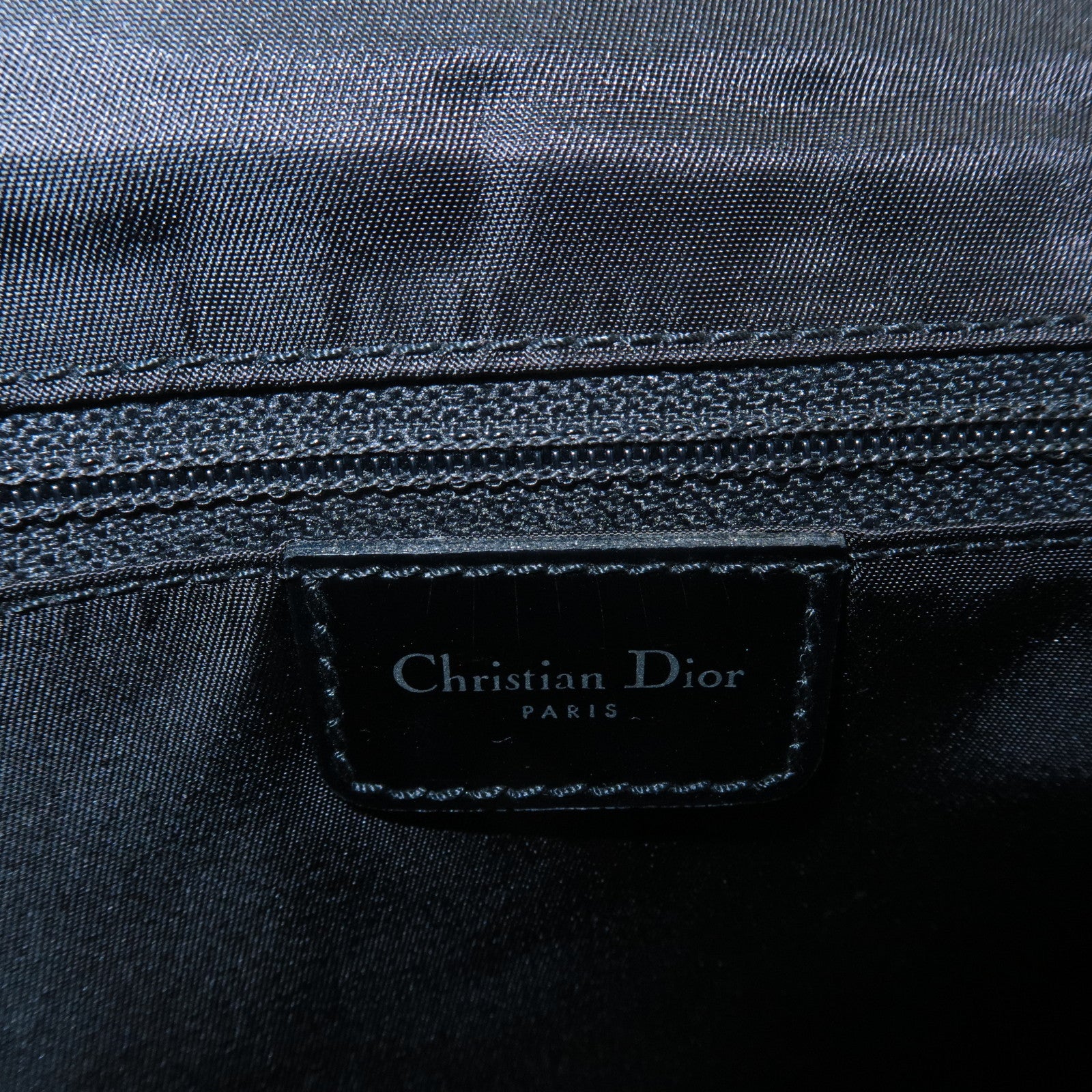 Christian Dior Enamel Leather Maris Pearl Shoulder Bag Black