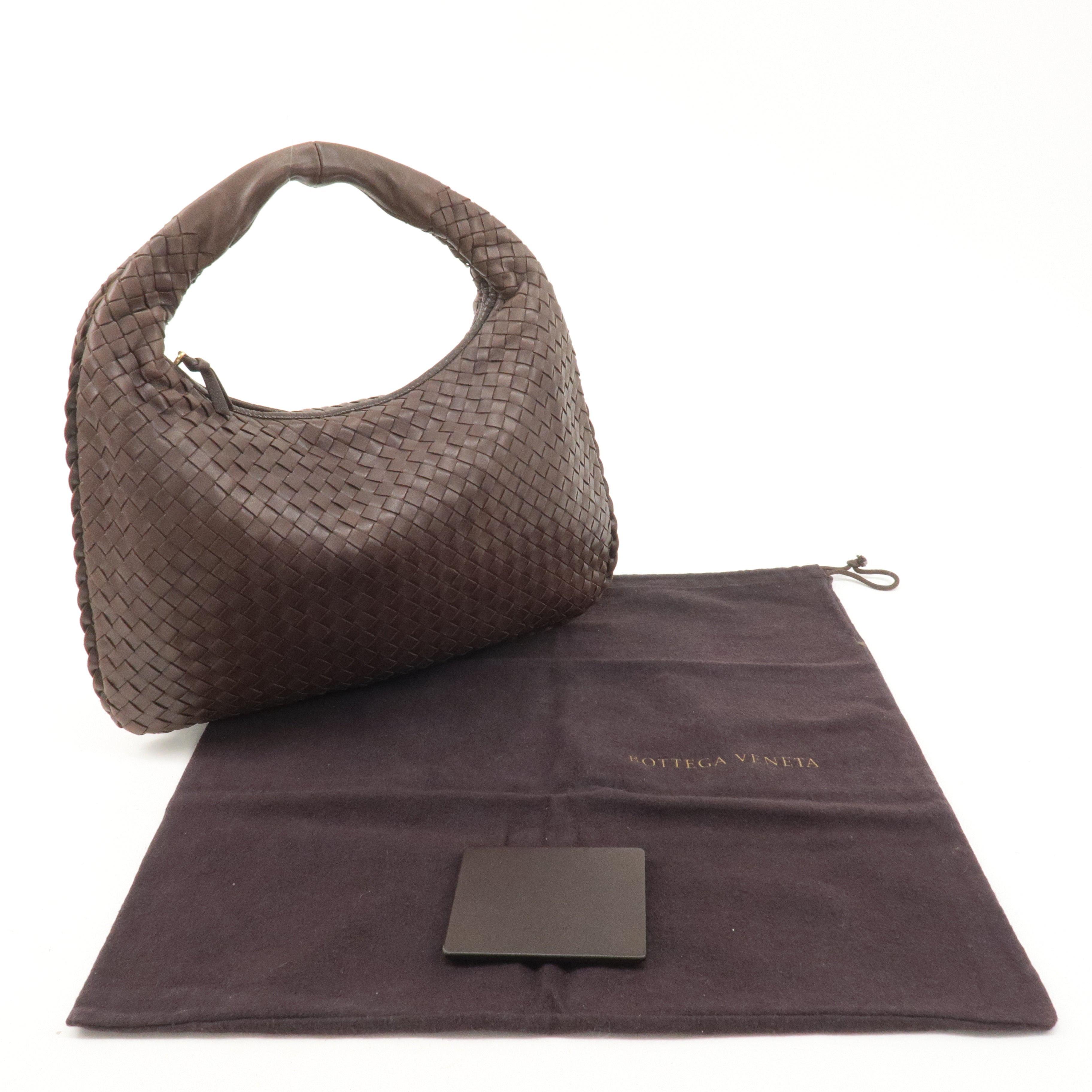 BOTTEGA VENETA Hobo Intrecciato Leather Shoulder Bag Brown 115653