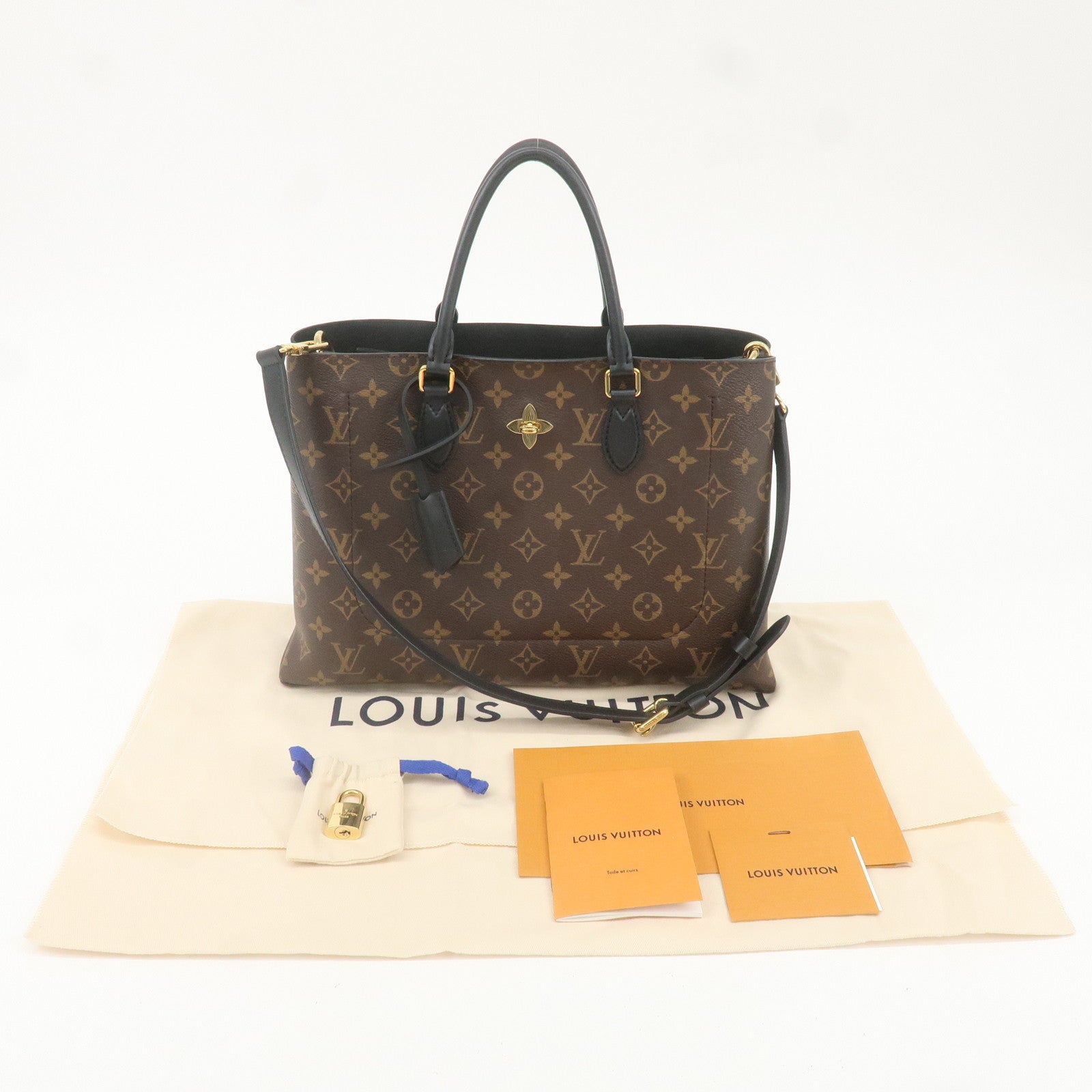 Louis Vuitton Monogram Flower Tote 2Way Hand Bag Noir M43550