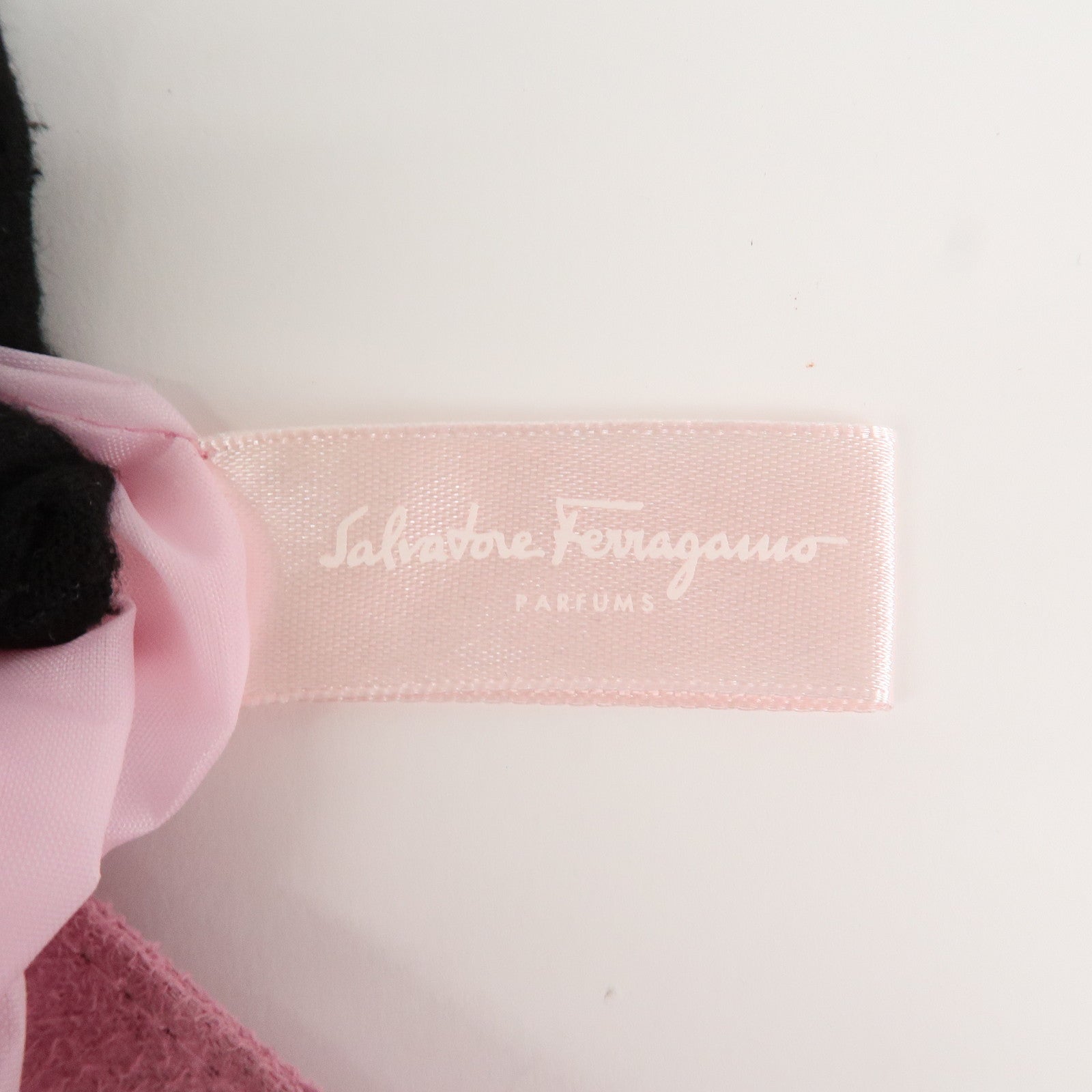 Ferragamo Gancini Canvas Suede Accessories Pouch HandBag Pink Used