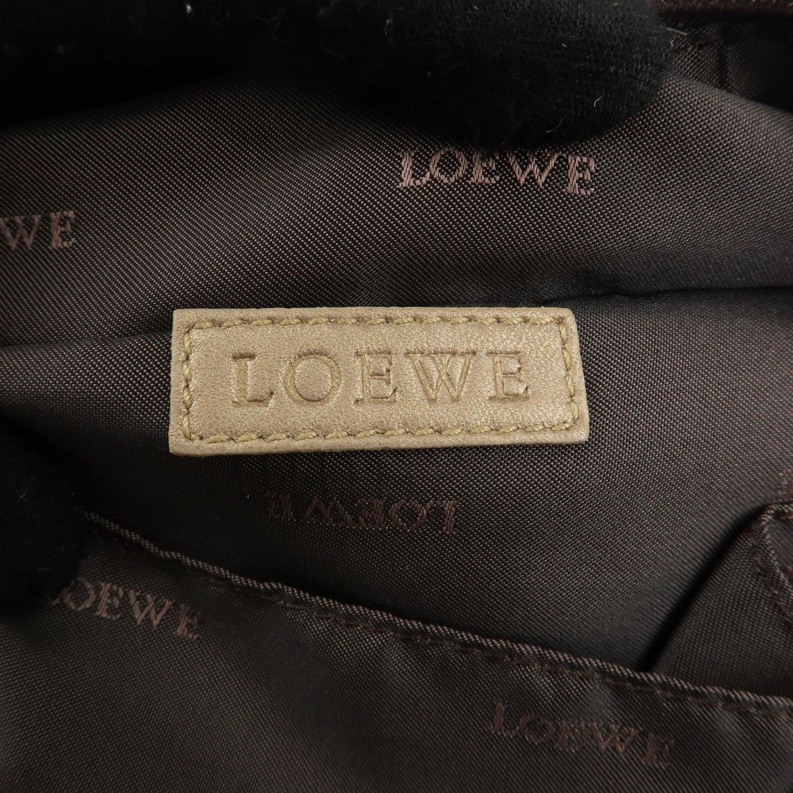 LOEWE Leather Nappa Aire Hand Bag Gold