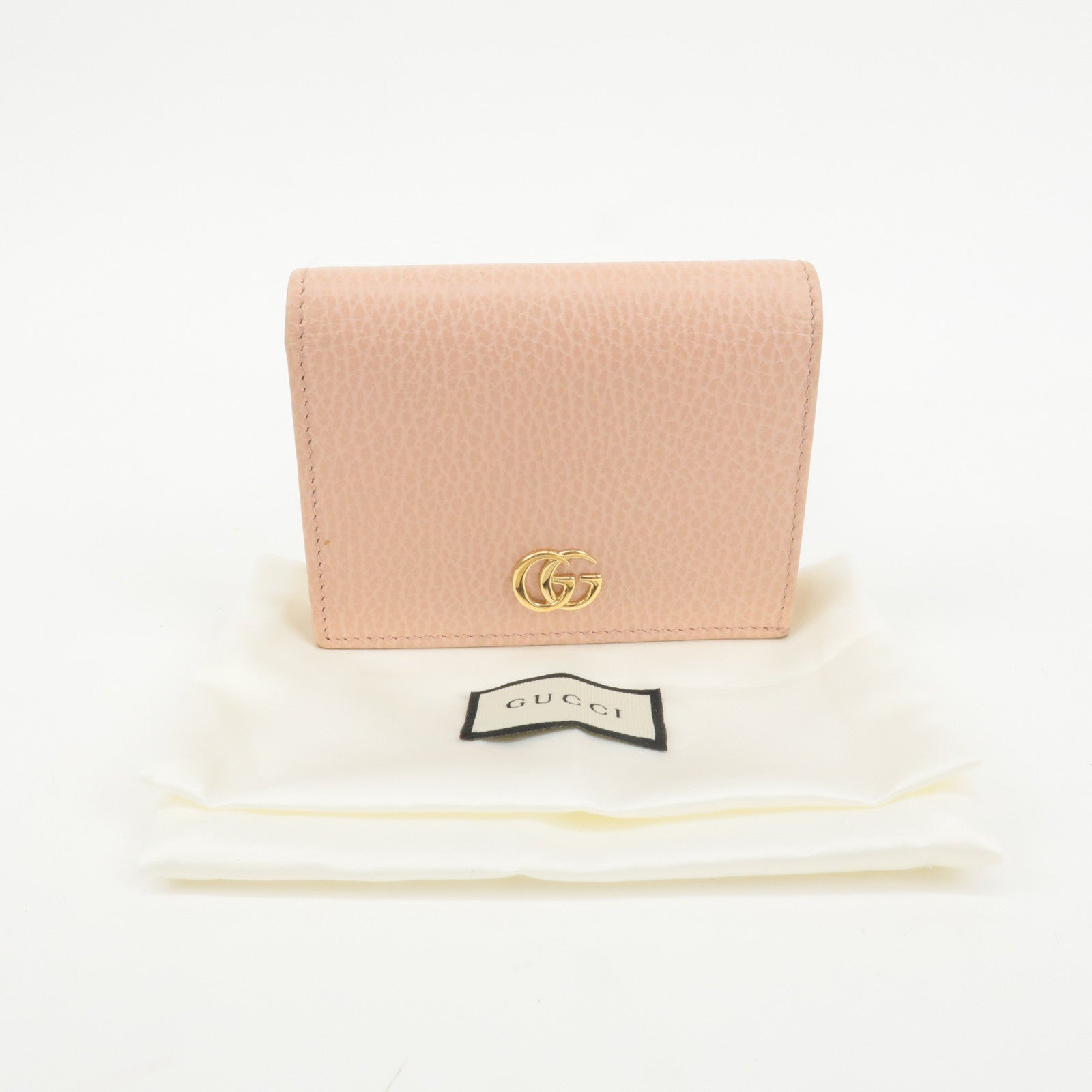 GUCCI Marmont Leather Bi-fold Wallet Card Coin Case Pink 456126