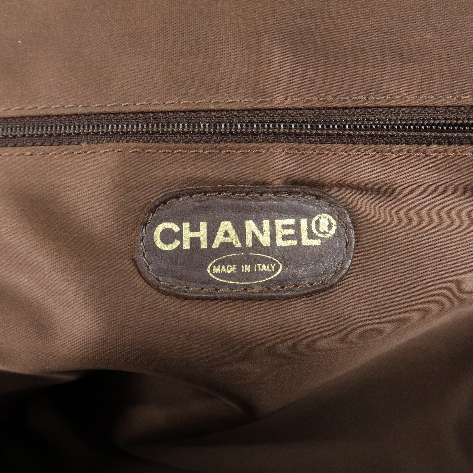 CHANEL Suede Tote Bag Shoulder Bag Hand Bag Brown