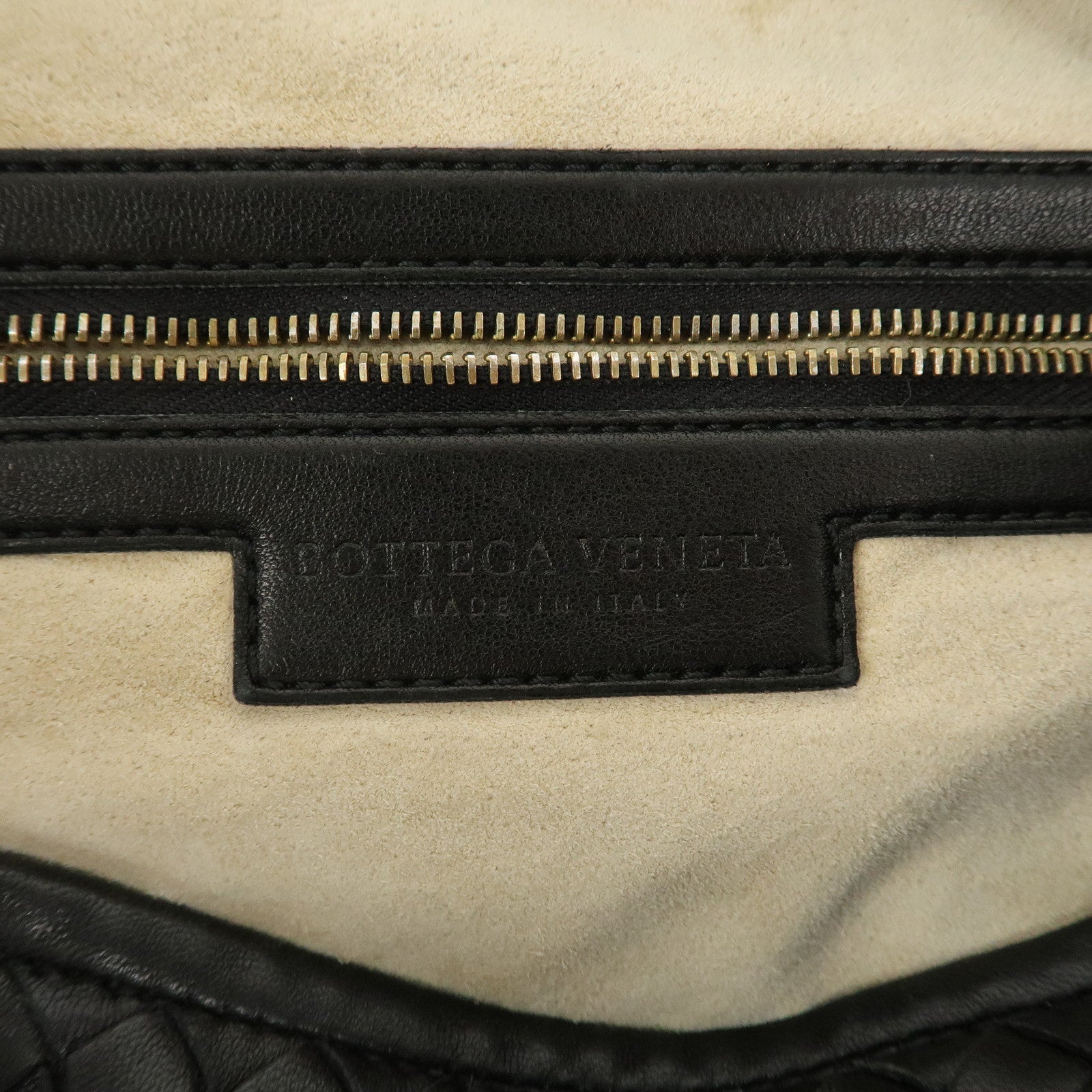 BOTTEGA VENETA Hobo Intrecciato Leather Shoulder Bag Black 115653