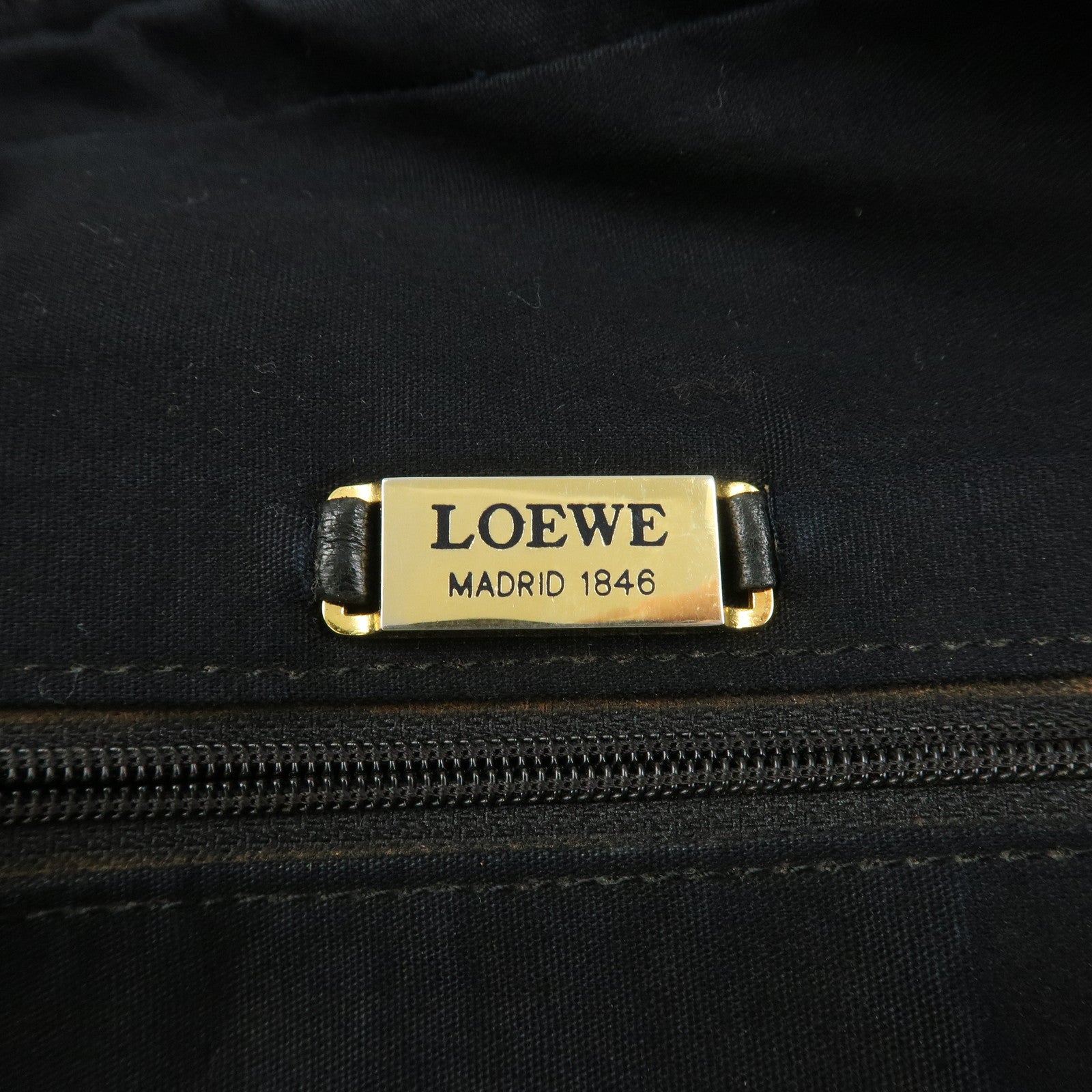 LOEWE Anagram Leather Shoulder Bag Crossbody Bag Black