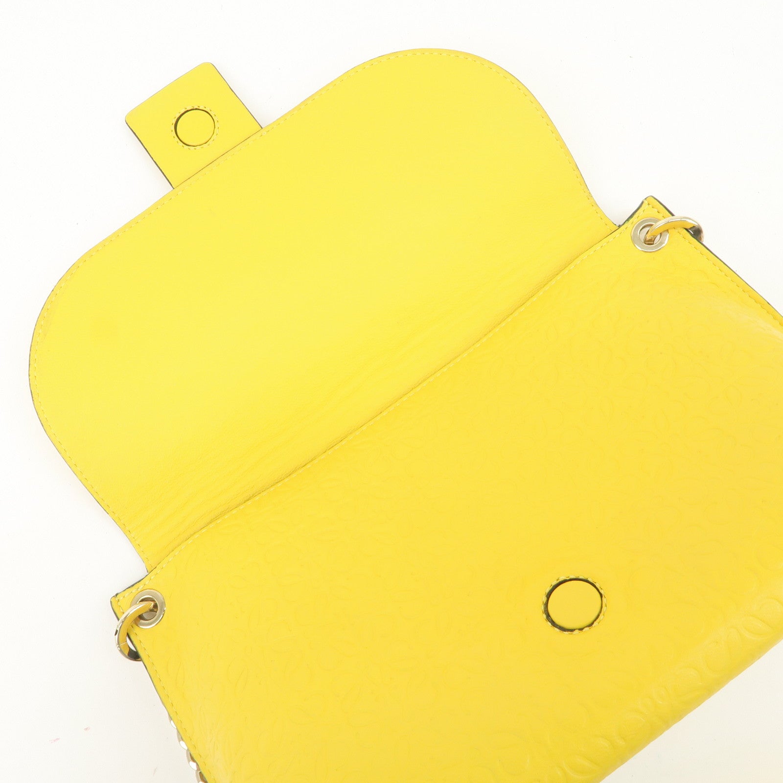 LOEWE Anagram Leather Avenue Chain Shoulder Bag Hand Bag Yellow