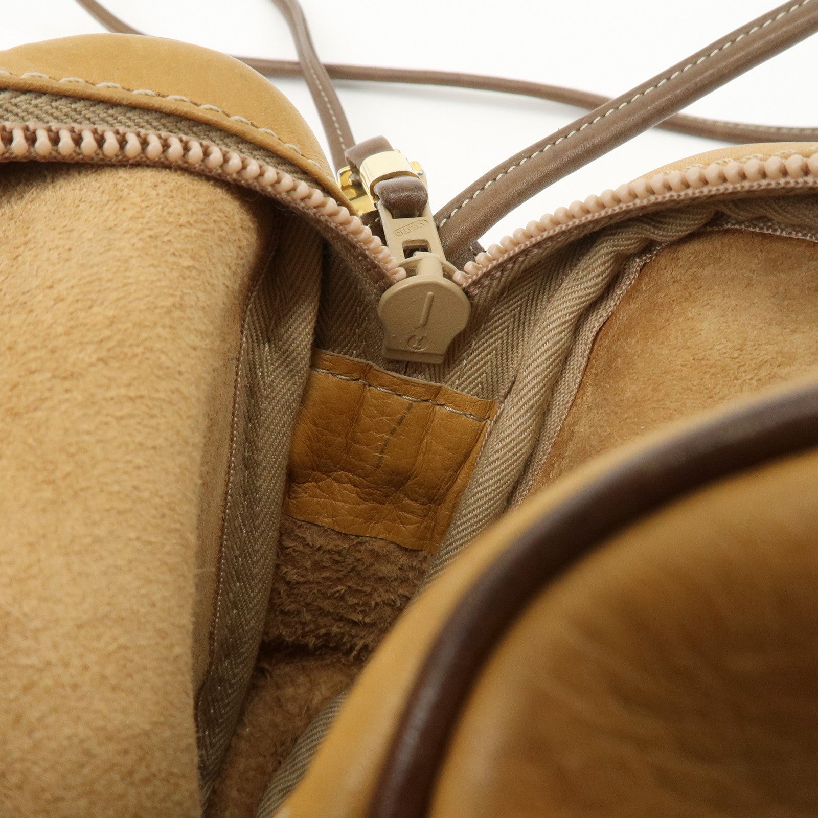 LOEWE Anagram Leather Shoulder Bag Brown Gold Hardware Used