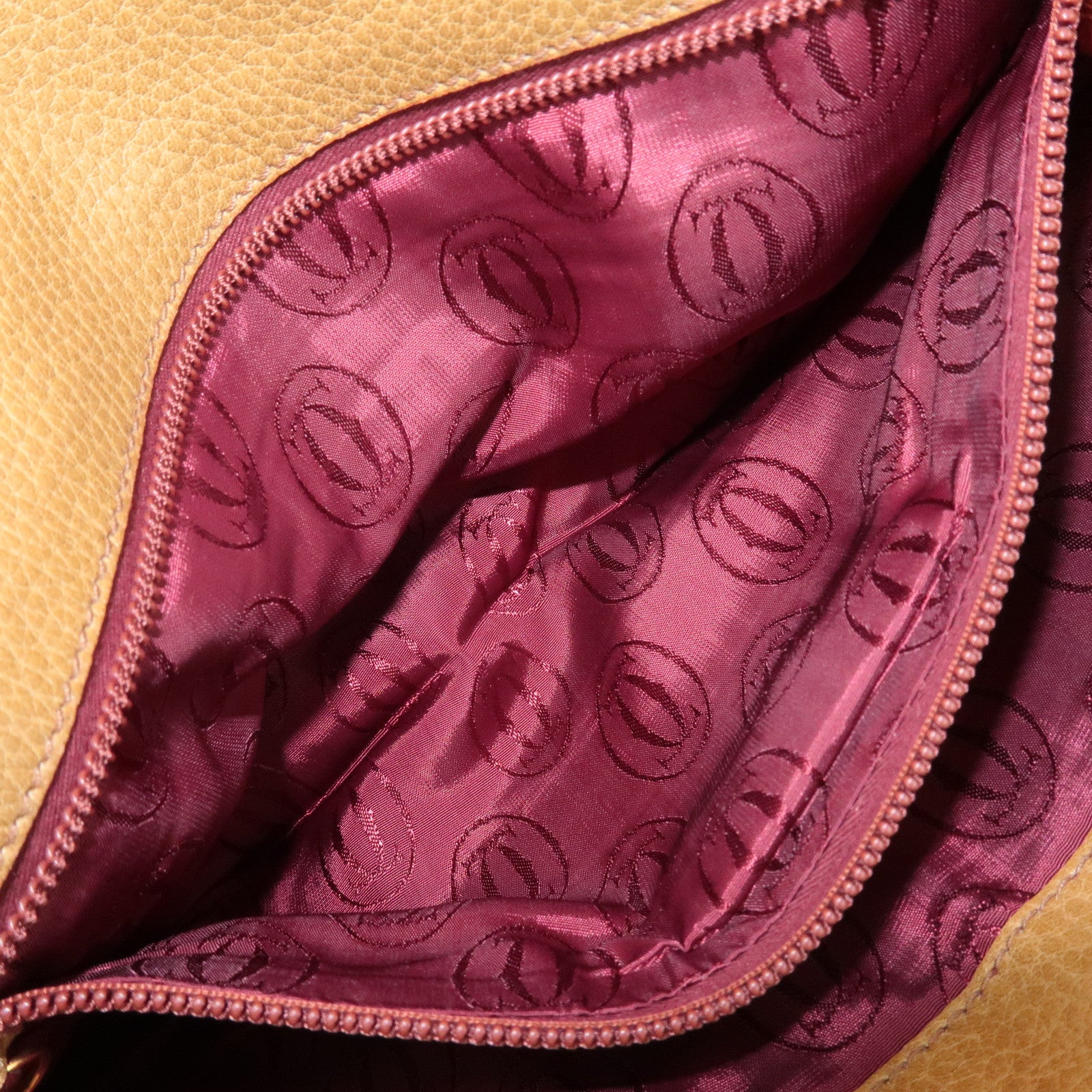 Cartier Must Line Must de Cartier Leather ClutchBag Beige Bordeaux