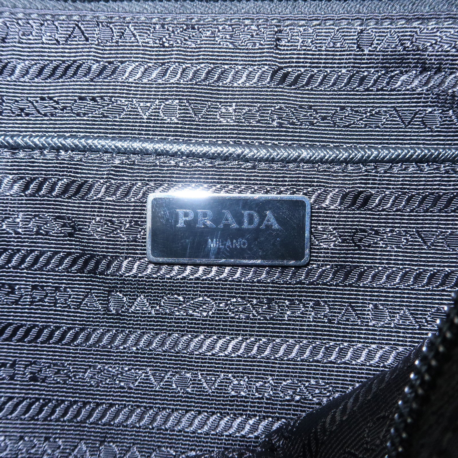 PRADA Logo Nylon Leather Shoulder Bag Crossbody Bag NERO Black