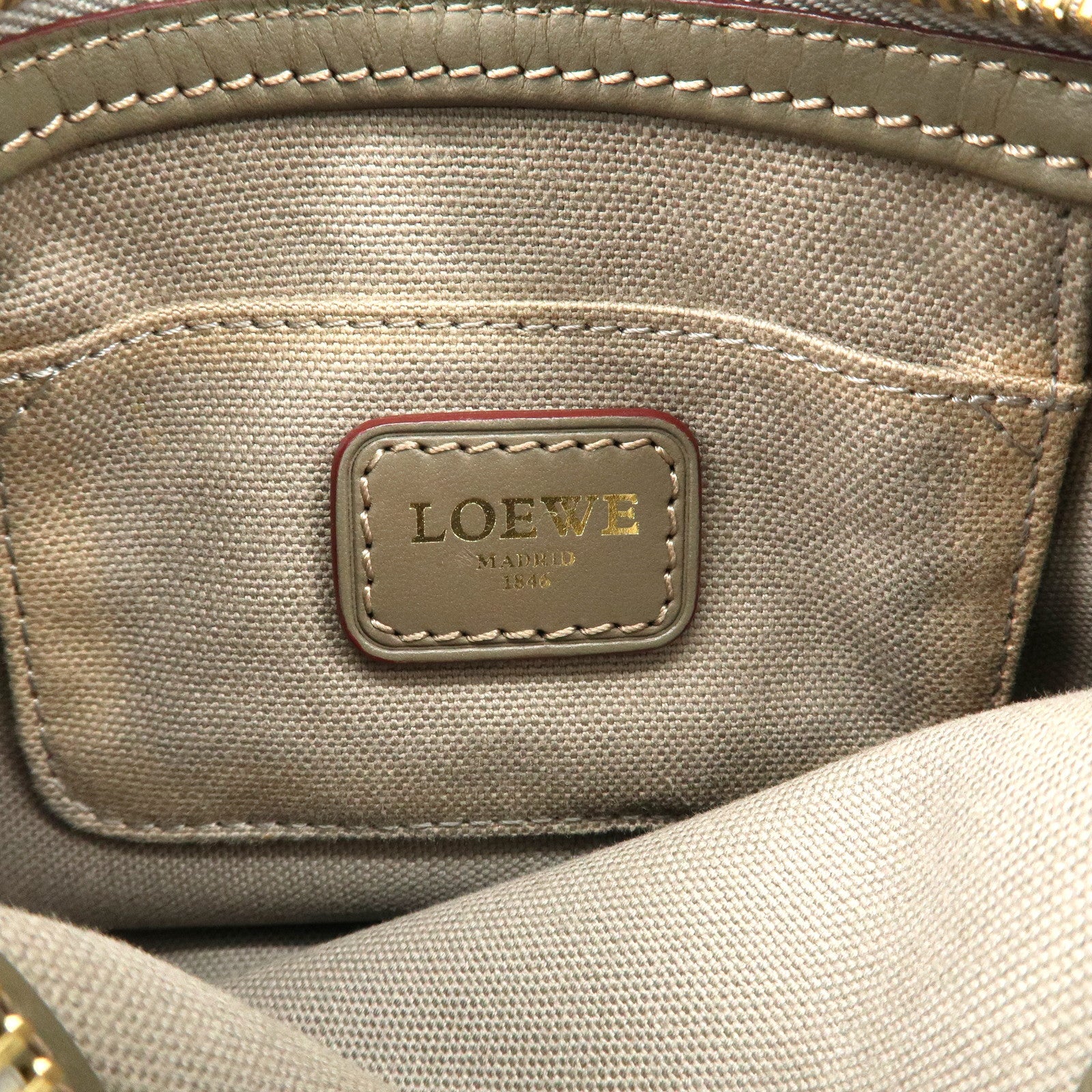 LOEWE Anaglam PVC Leather Accessory Pouch Hand Bag Gray