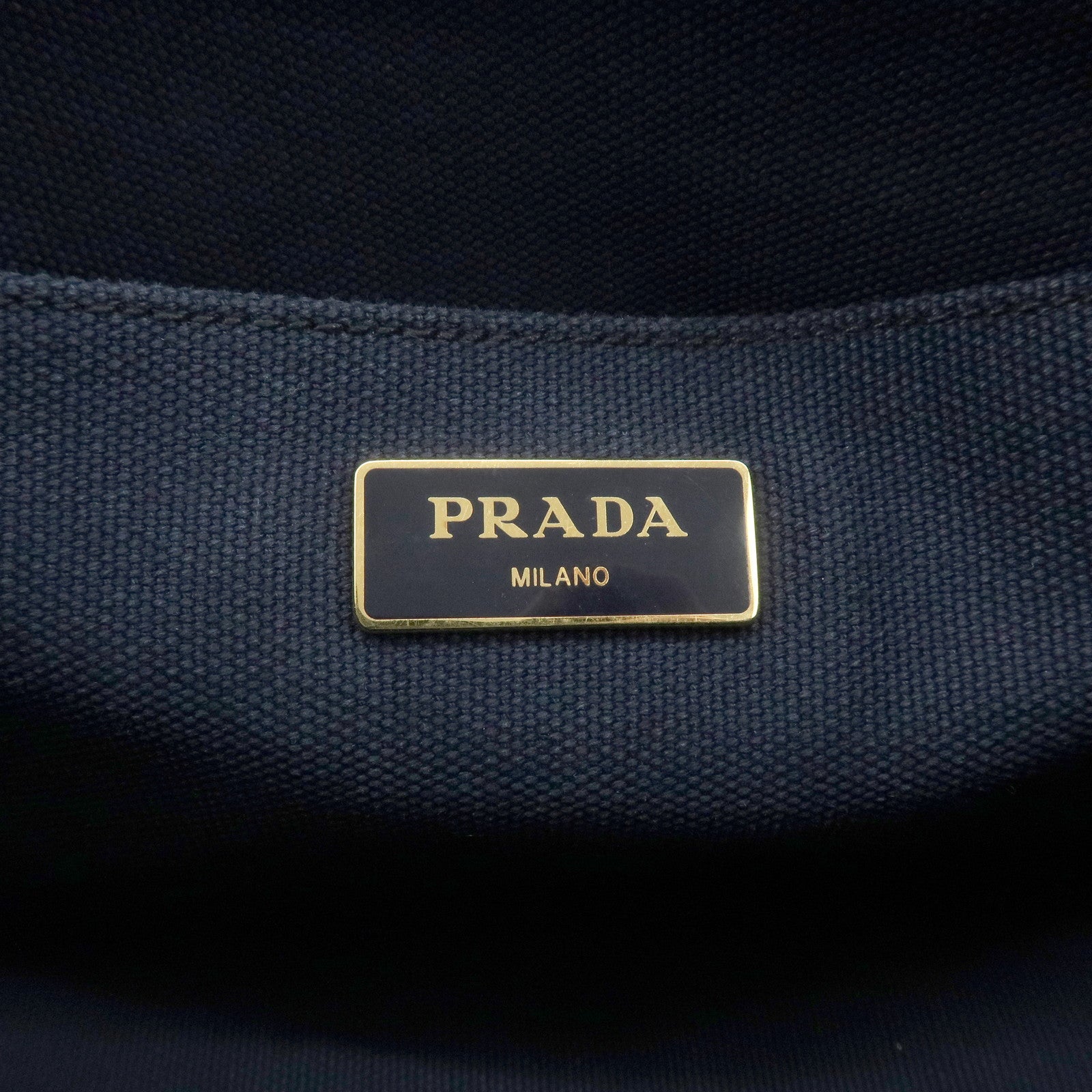 PRADA Canapa Mini Canvas 2Way Bag Tote Bag Navy 1BG439