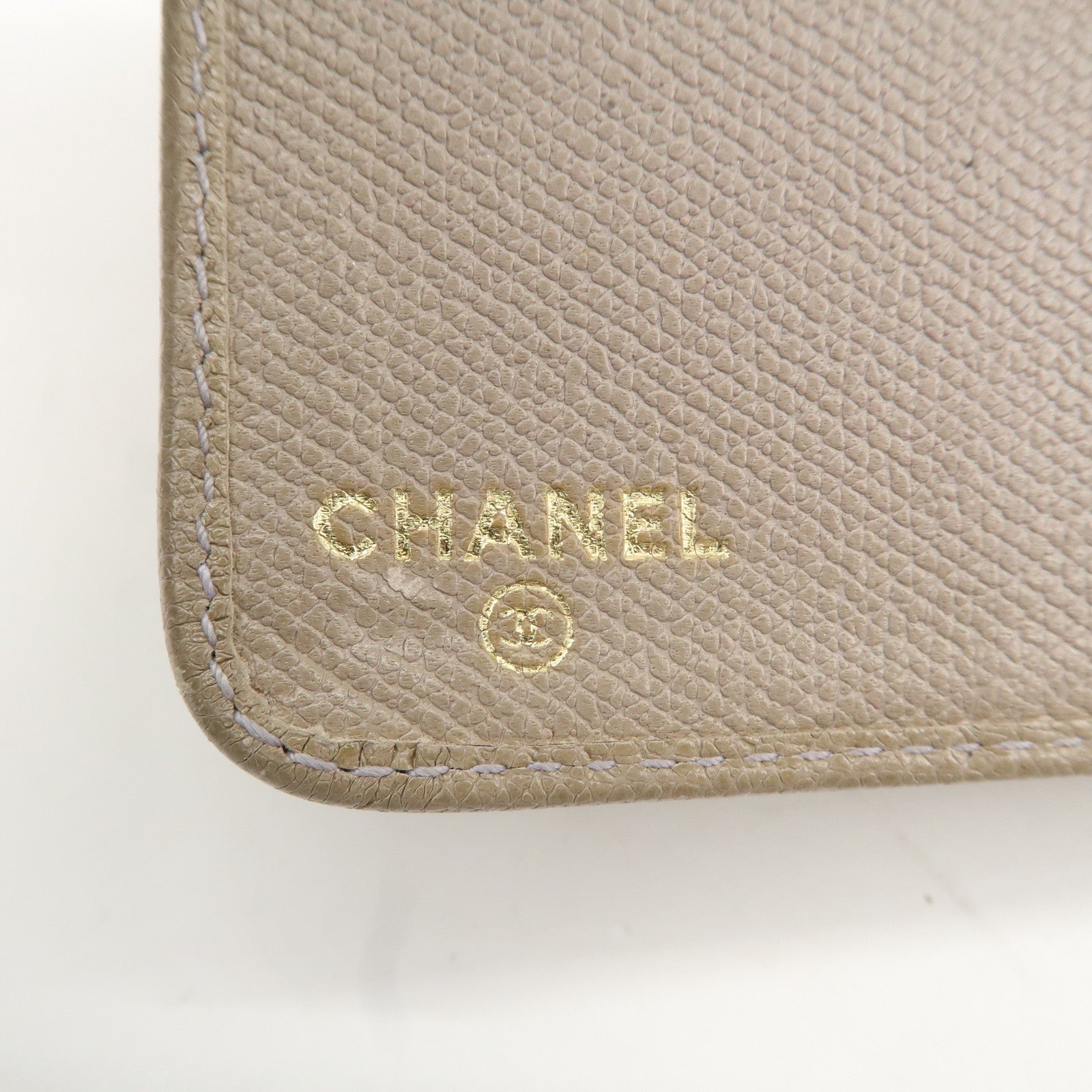 CHANEL COCO Button Leather Agenda Cover Gray