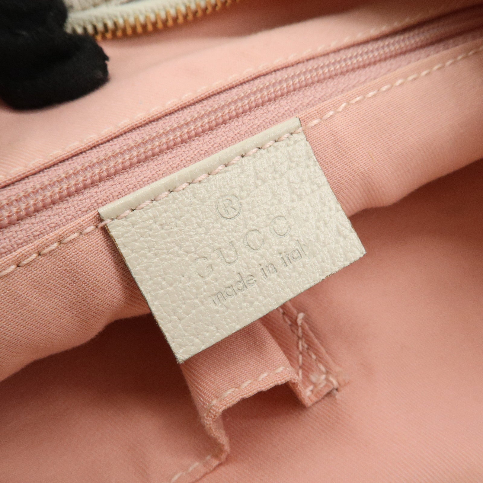 GUCCI Abbey GG Canvas Leather Shoulder Bag Pink Ivory 130737