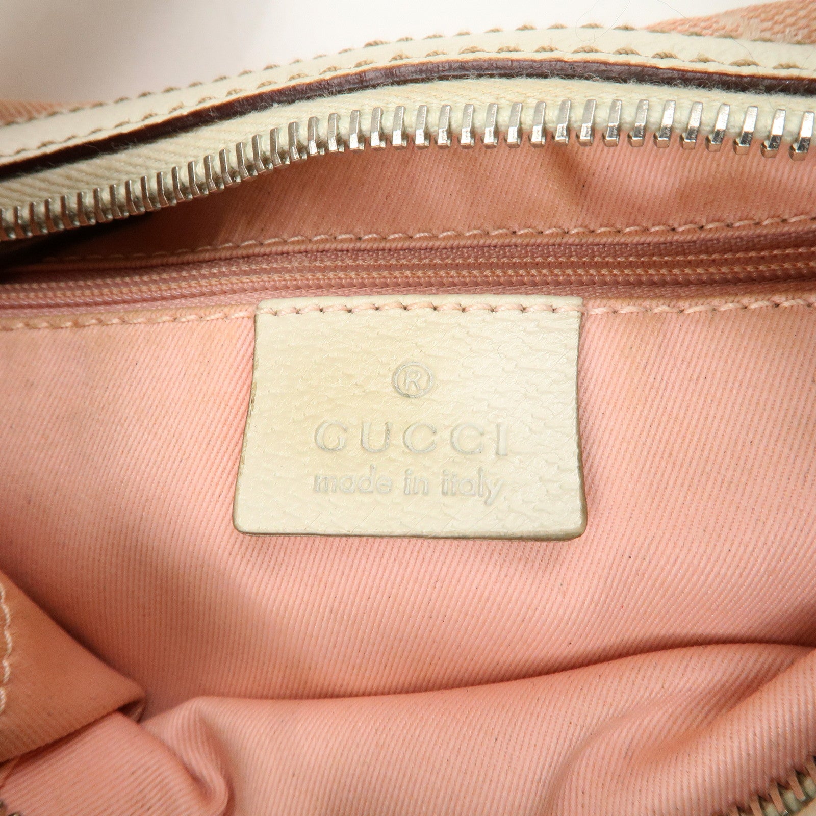 GUCCI Sherry Line GG Canvas Leather Shoulder Bag Pink 145757 Used