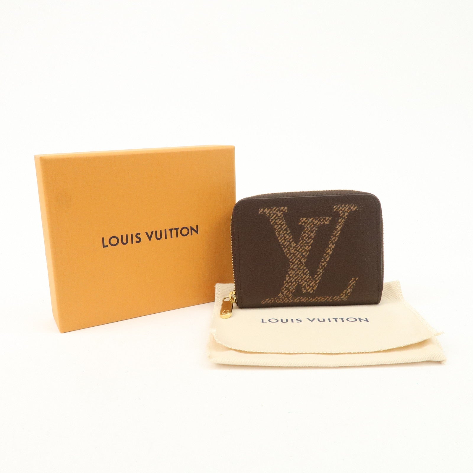 Louis Vuitton Giant Monogram Zippy Coin Case Brown M69354 Used