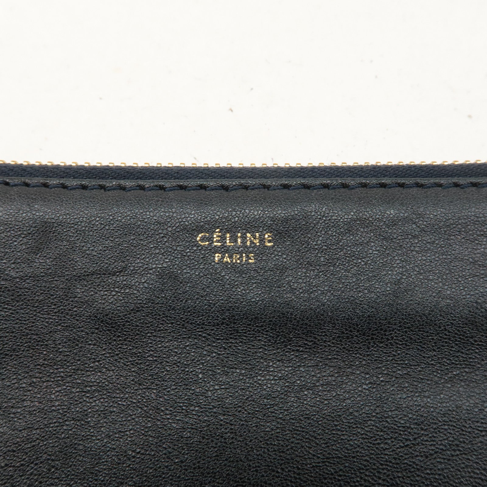 CELINE Leather Trio Large Shoulder Bag Balck