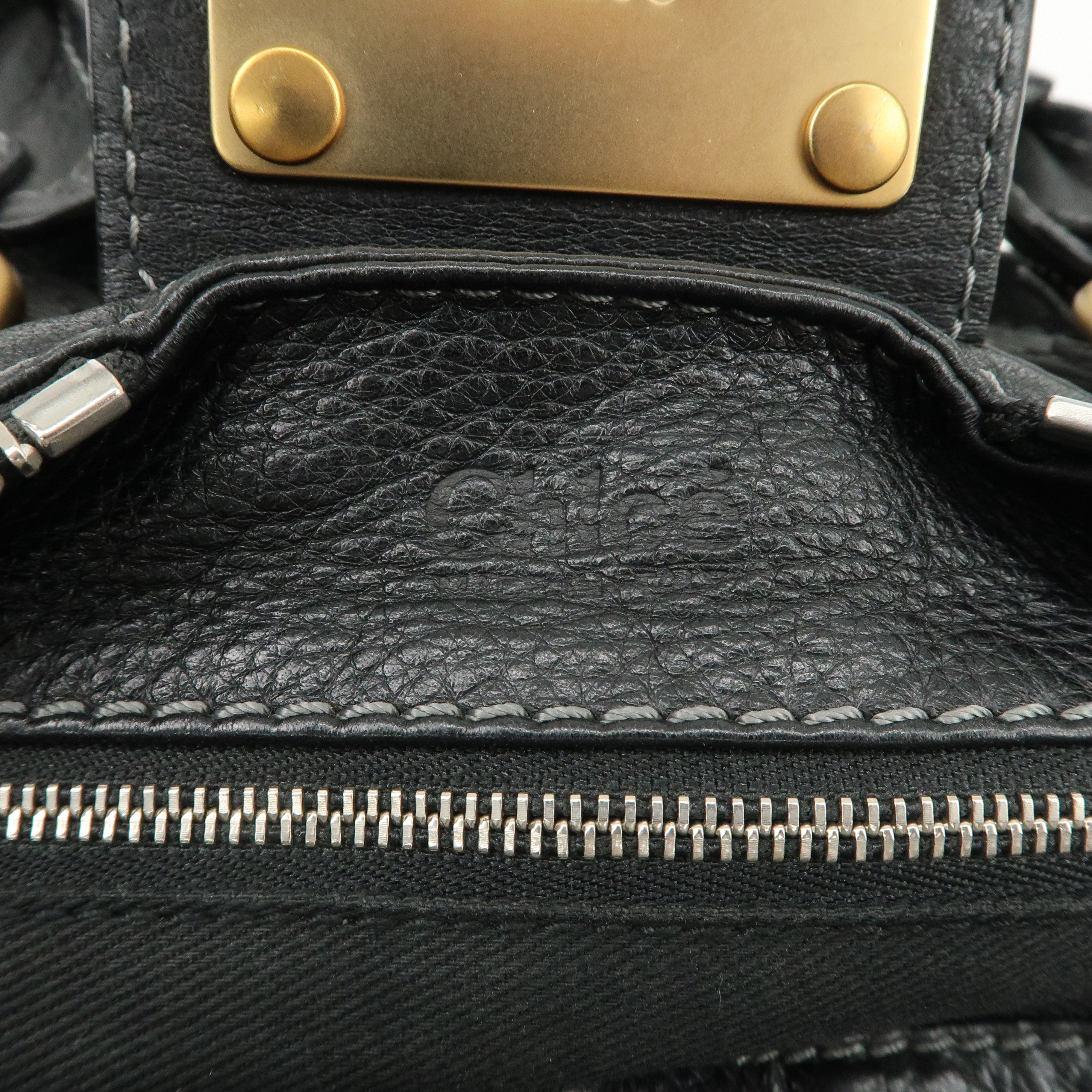 Chloe Paddington Leather Shoulder Bag Hand Bag Black