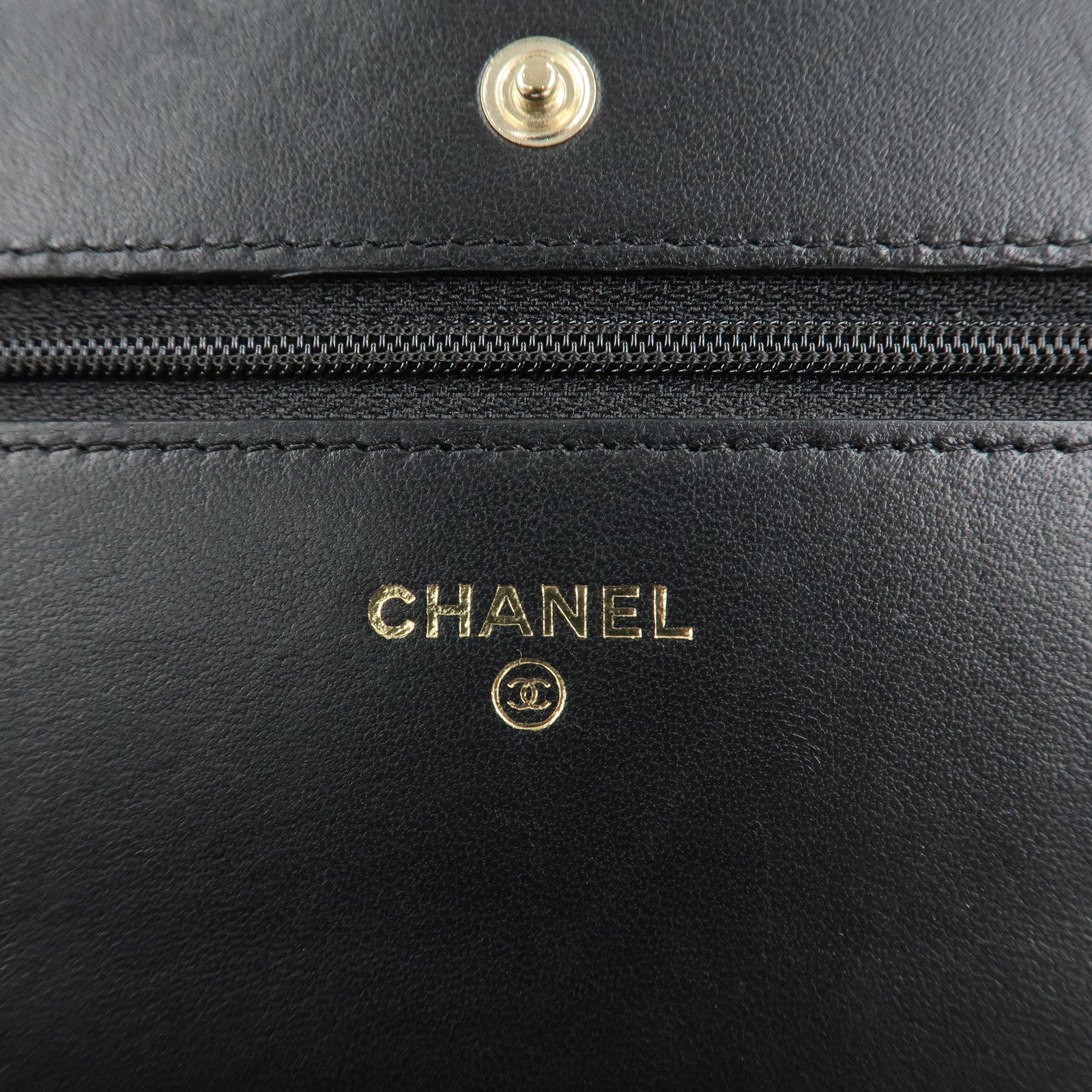 CHANEL Camellia Lamb Skin Chain Wallet Shoulder Bag A82336