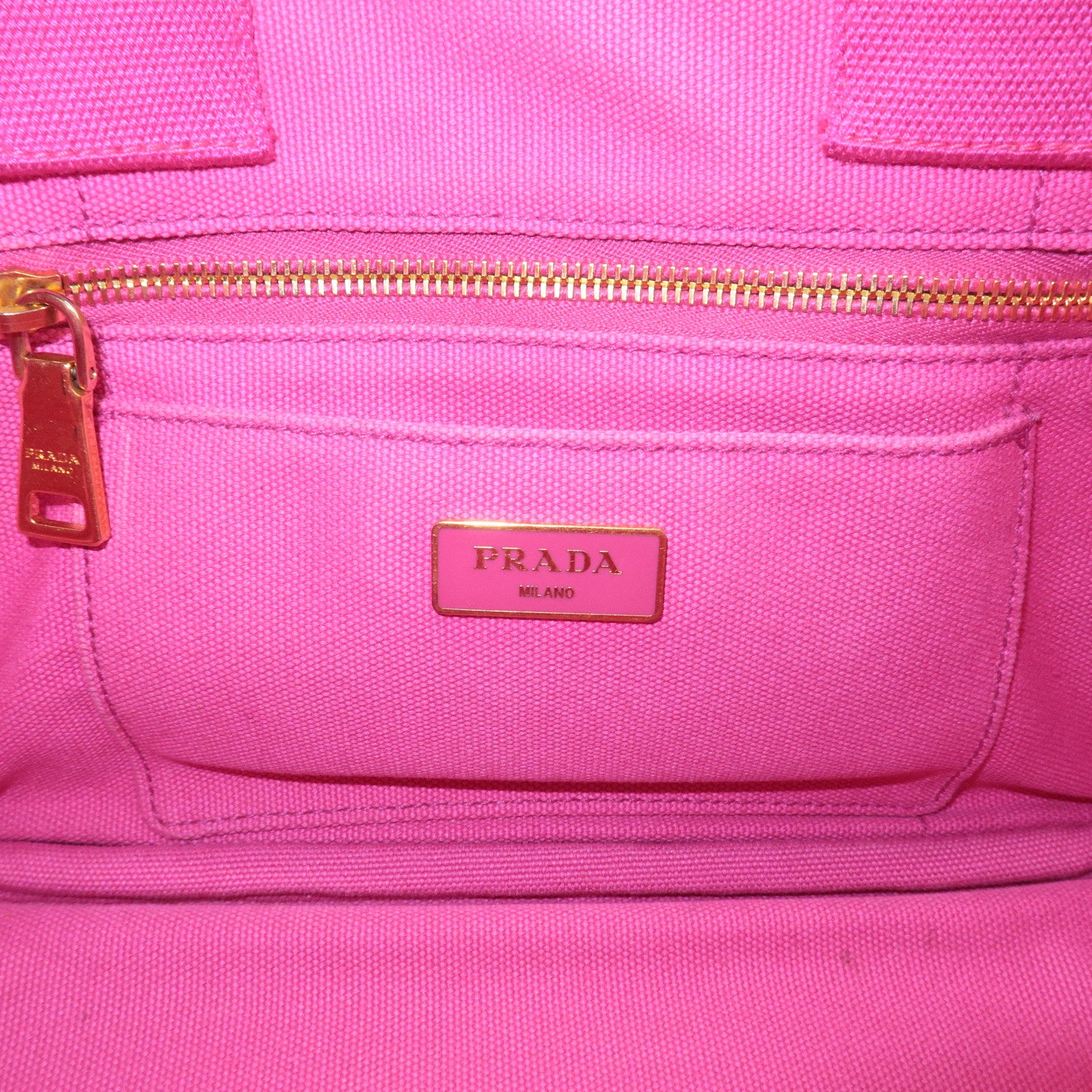 PRADA Canapa Mini Canvas 2Way Bag Hand Bag Pink B2439G