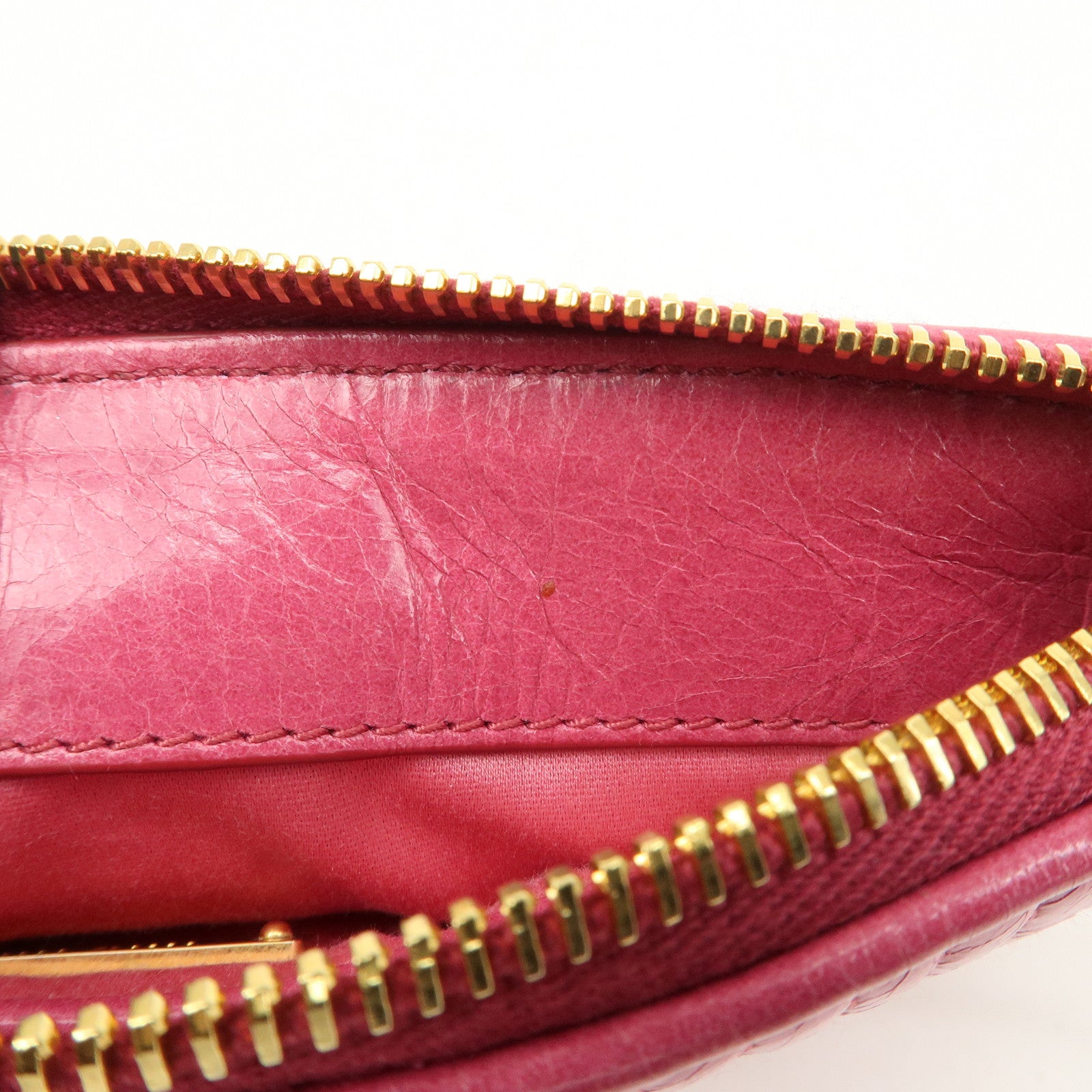 MIU MIU Leather Pouch Hand Bag Clutch Bag Cosmetic Pouch Pink Used