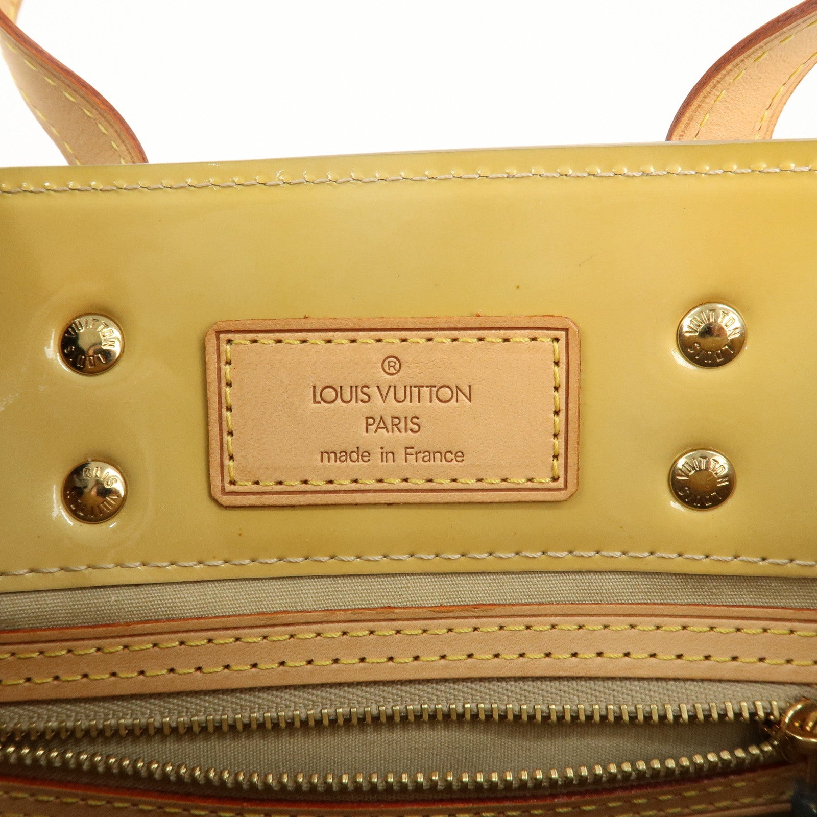 Louis Vuitton Monogram Vernis Lead PM Hand Bag Soft Beige M91144 Used