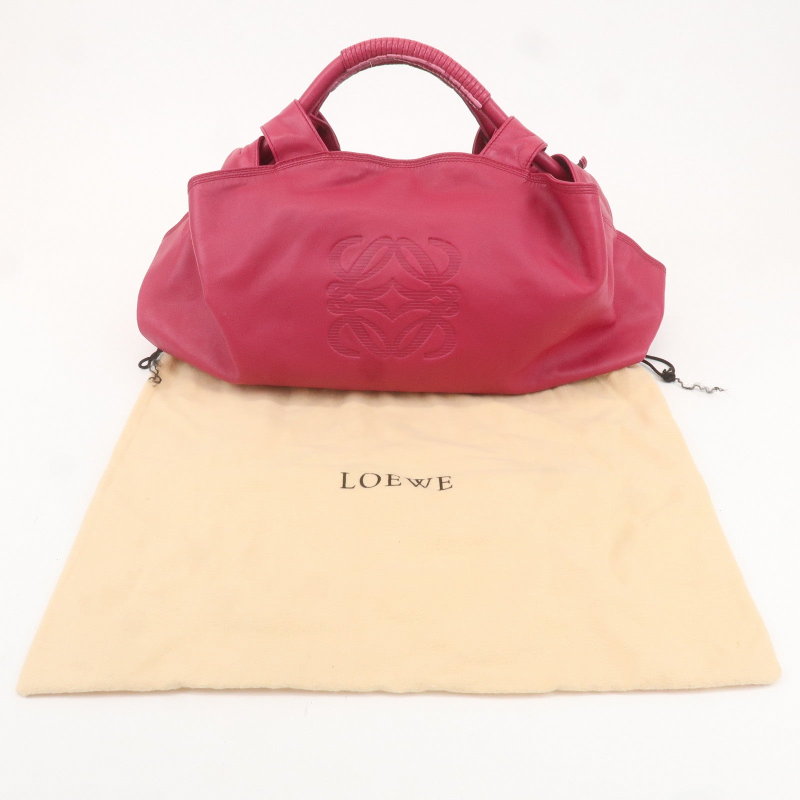 LOEWE Nappa Aire Leather Anagram Hand Bag Shoulder Bag Pink