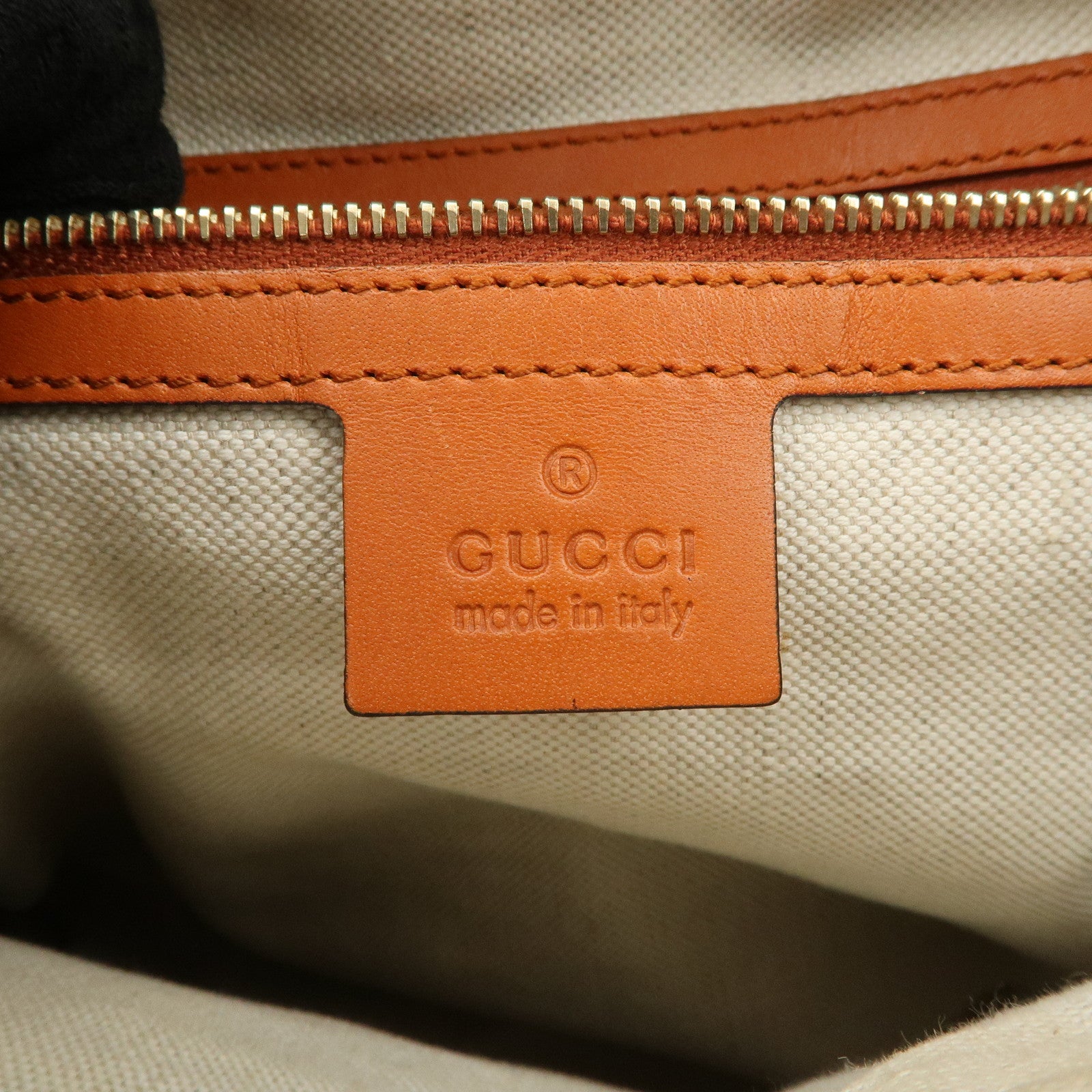 GUCCI Sherry GG Canvas Leather 2Way Boston Bag Orange 247205 Used