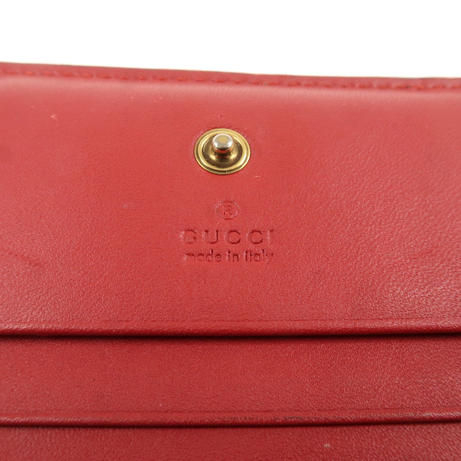 GUCCI Cherry GG Supreme Leather Plastic Compact Wallet 476050