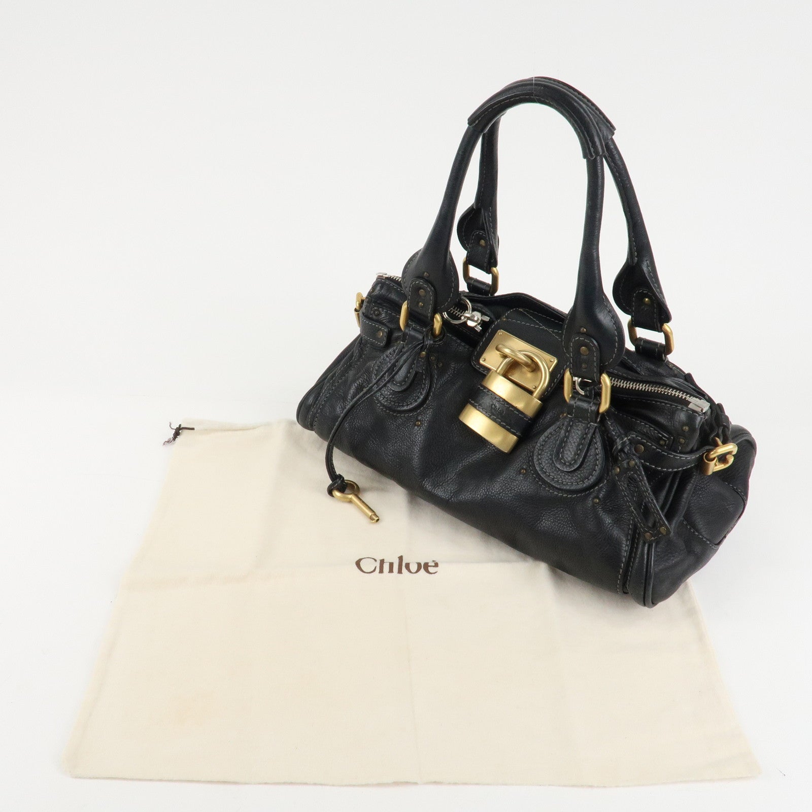 Chloe Paddington Leather Hand Bag Shoulder Bag Medium