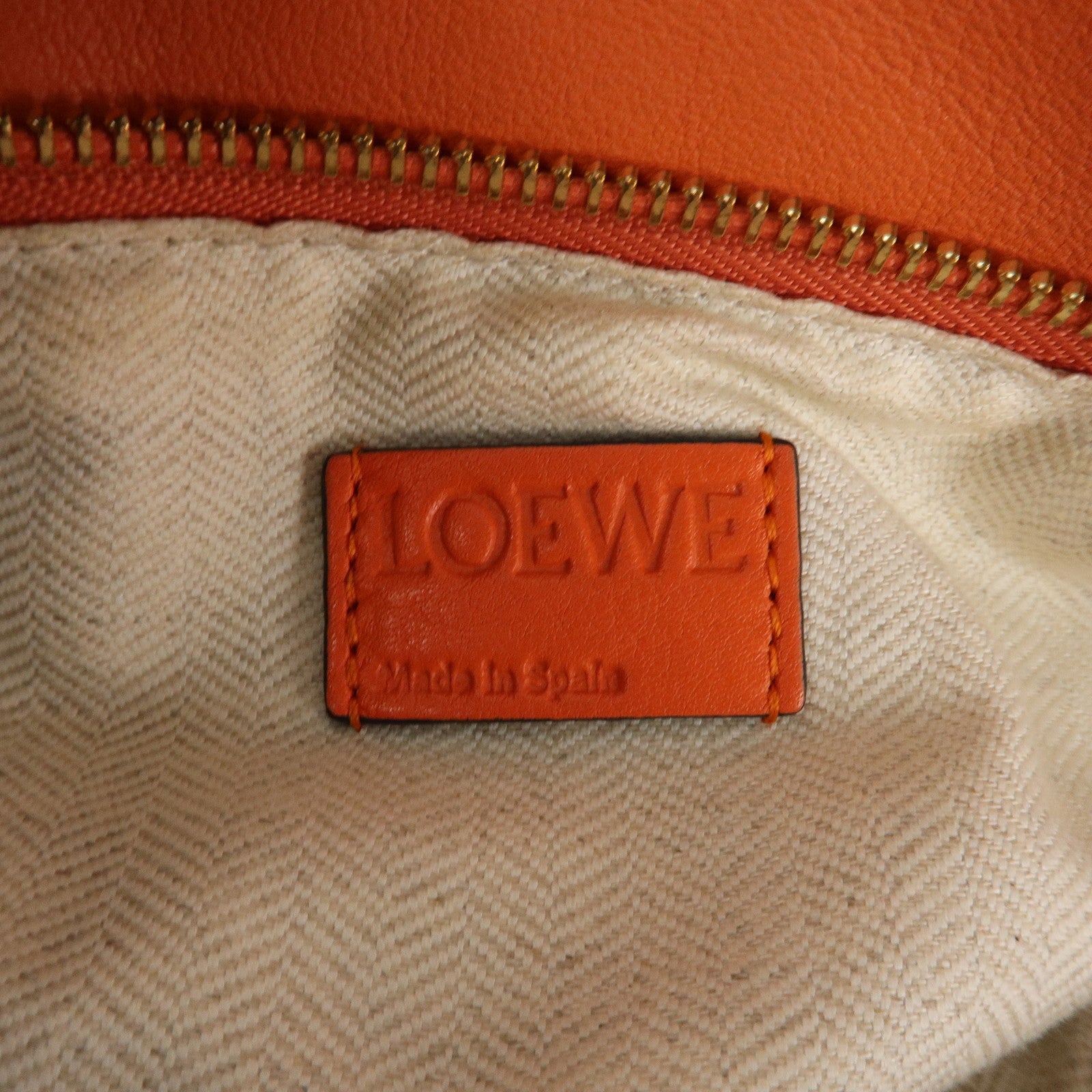 LOEWE Leather Puzzle Bag Medium 2Way Bag Shoulder Bag Orange