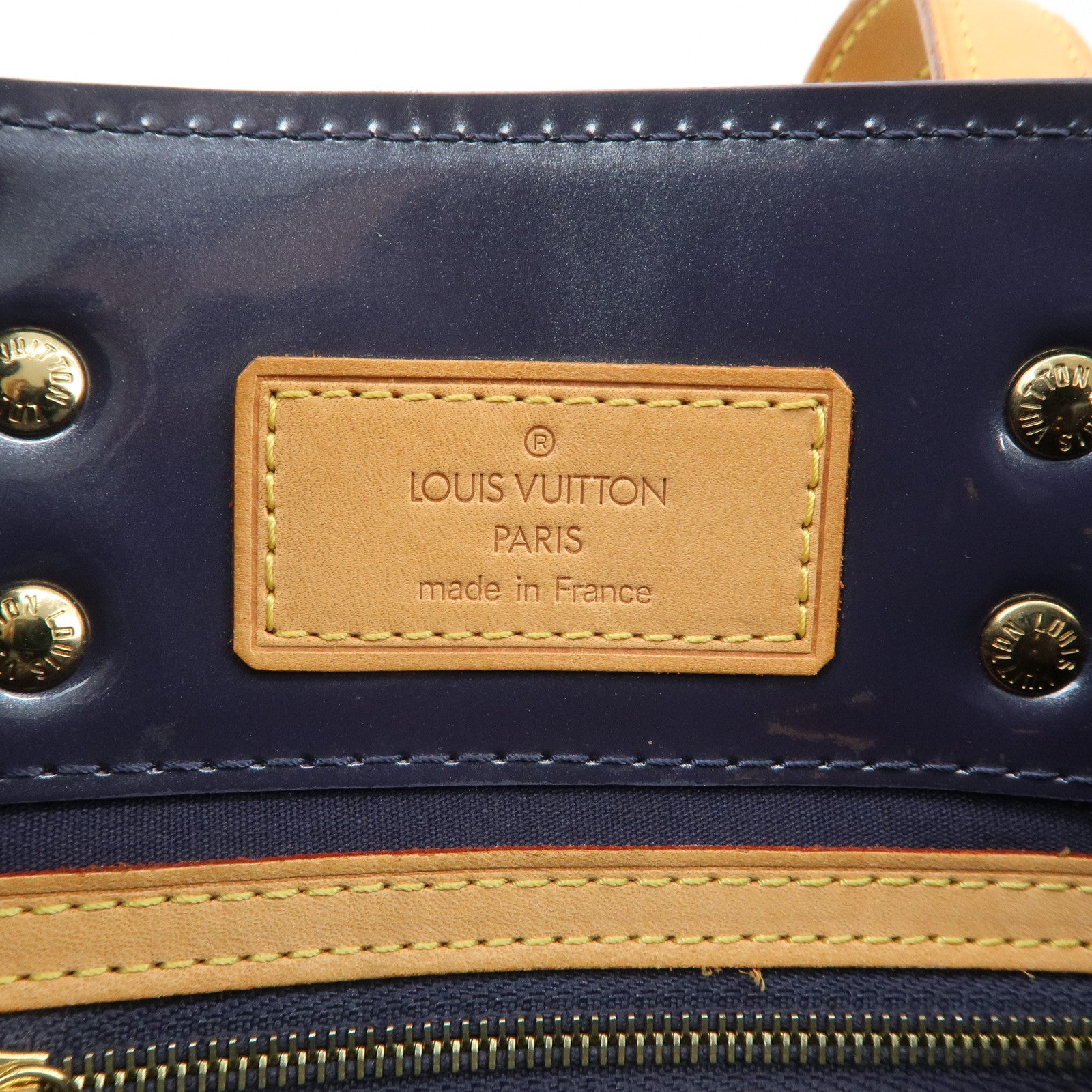 Louis Vuitton Monogram Vernis Lead PM Hand Bag Indigo M91335 Used